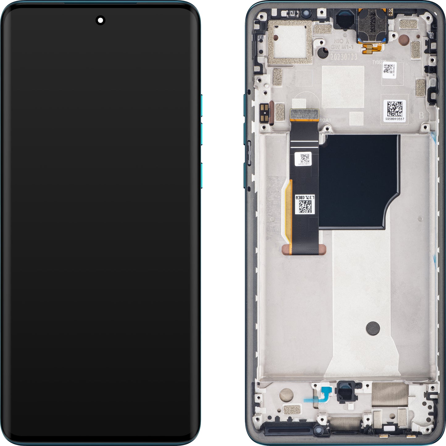 Berøringsskjerm Motorola Edge 40 Neo, med ramme, L3-versjon, blå (Caneel Bay), Service Pack 5D68C23160