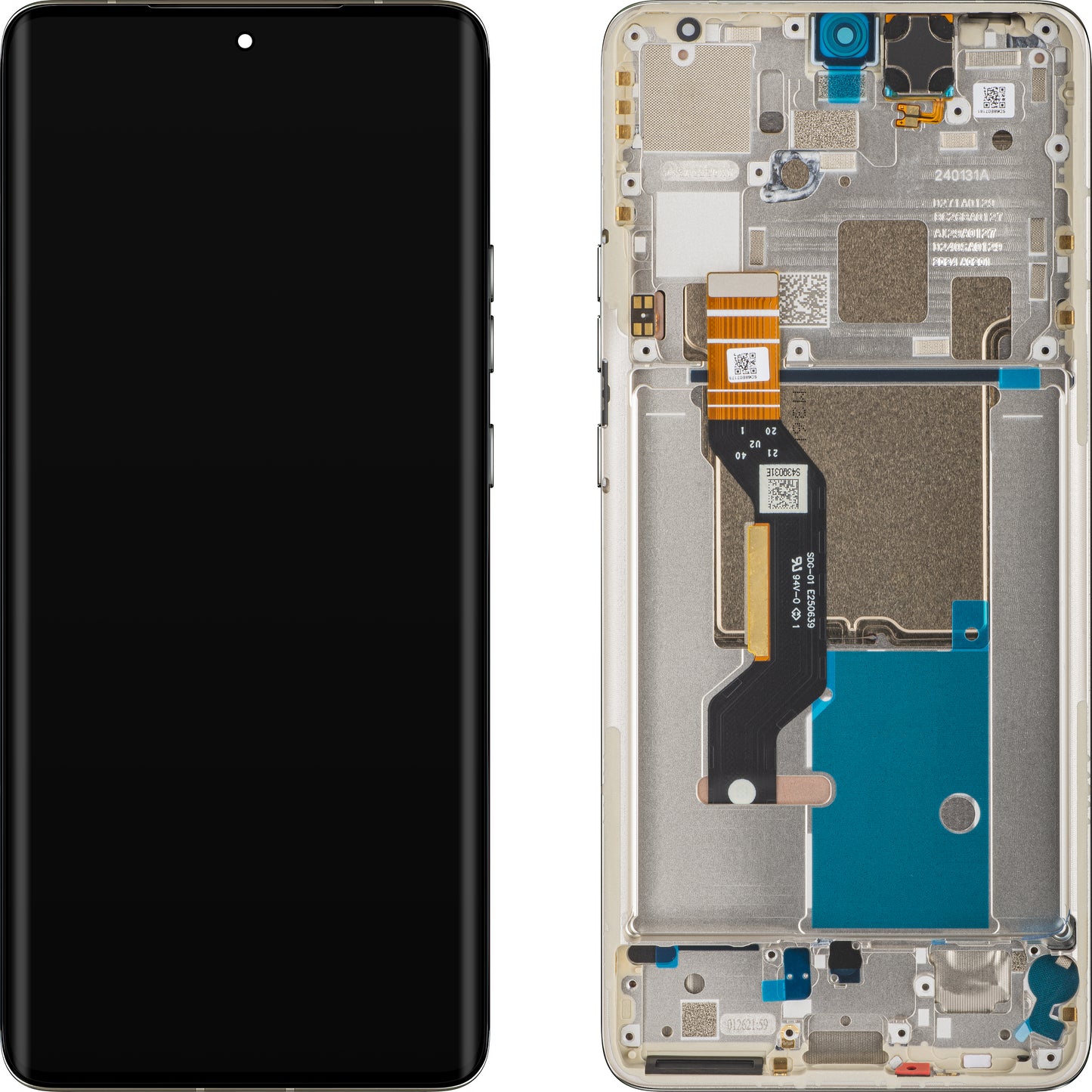 Berøringsskjerm Motorola Edge 50 Pro, med ramme, grå (måneskinnsperle), Servicepakke 5D68C24094