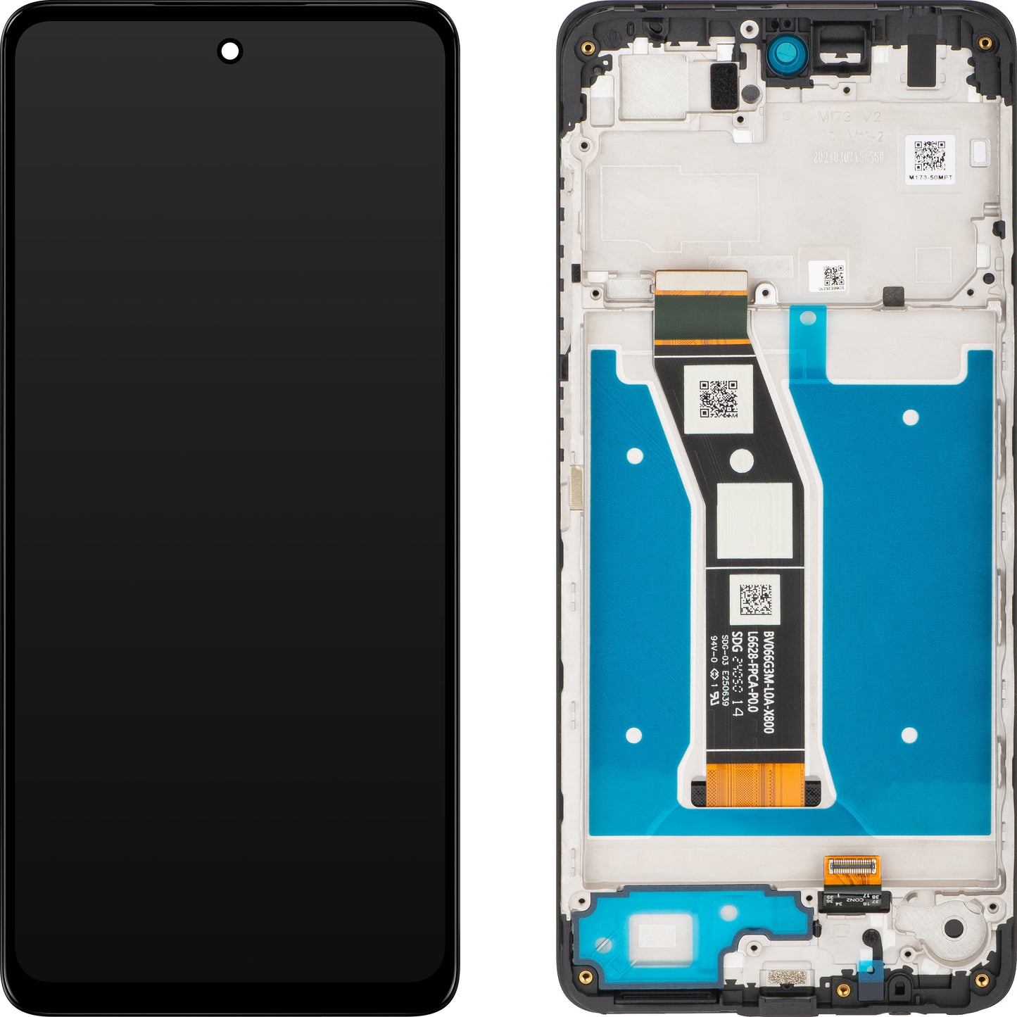 Berøringsskjerm Motorola Moto G04s, med ramme, svart, Service Pack 5D68C2424245