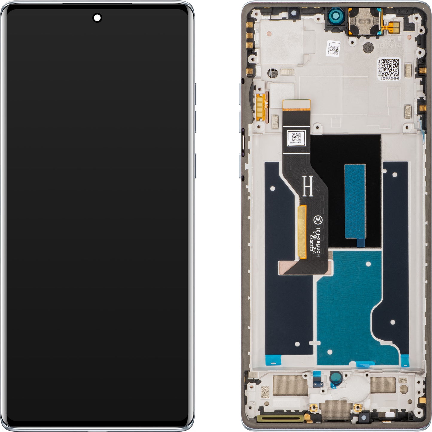 Berøringsskjerm Motorola Edge 50 Fusion, med ramme, blå (Marshmallow Blue), Service Pack 5D68C24359