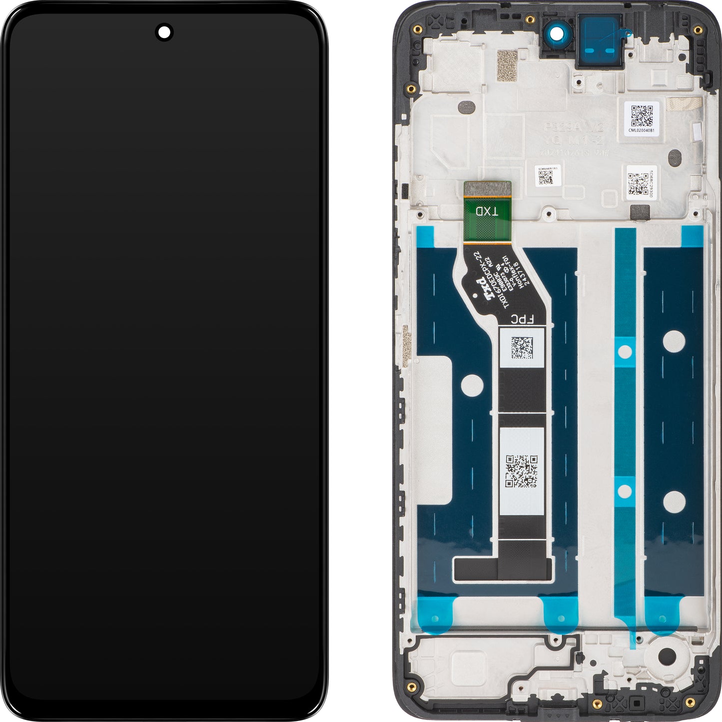 Touchscreen-display Motorola Moto E15 / G05, med ramme, svart, Service Pack 5D68C29300