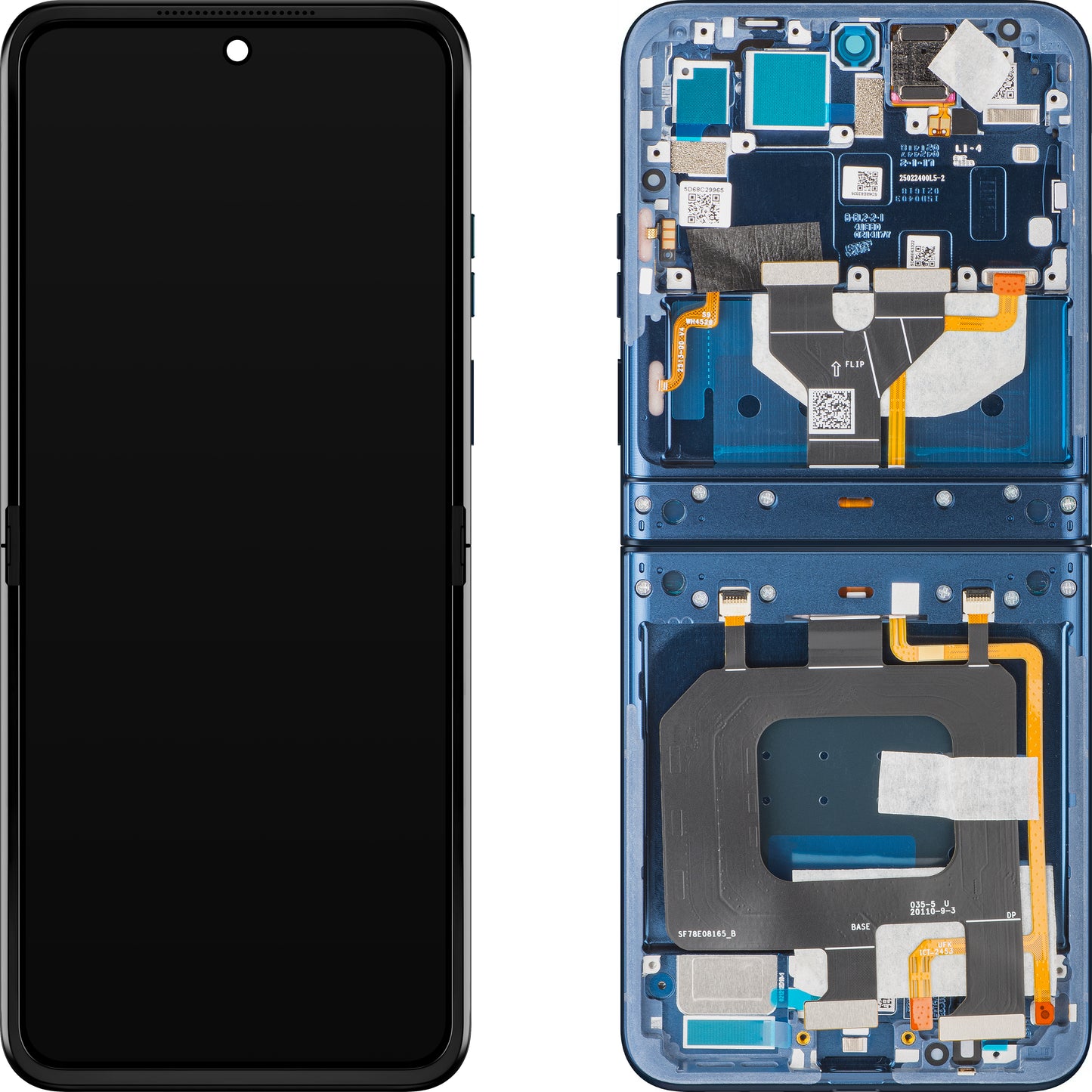 Display med Touchscreen Motorola Razr 2025 / Razr 60, med Ramme, Under Inner, Marineblå (Gibraltar Sea), Service Pack 5D68C29965