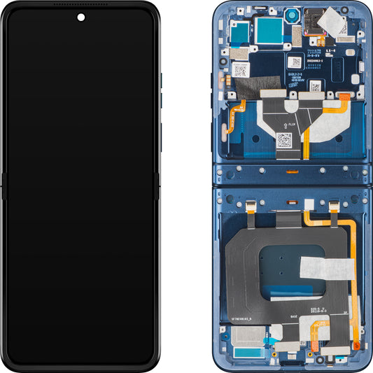 Display med Touchscreen Motorola Razr 2025 / Razr 60, med Ramme, Under Inner, Marineblå (Gibraltar Sea), Service Pack 5D68C29965
