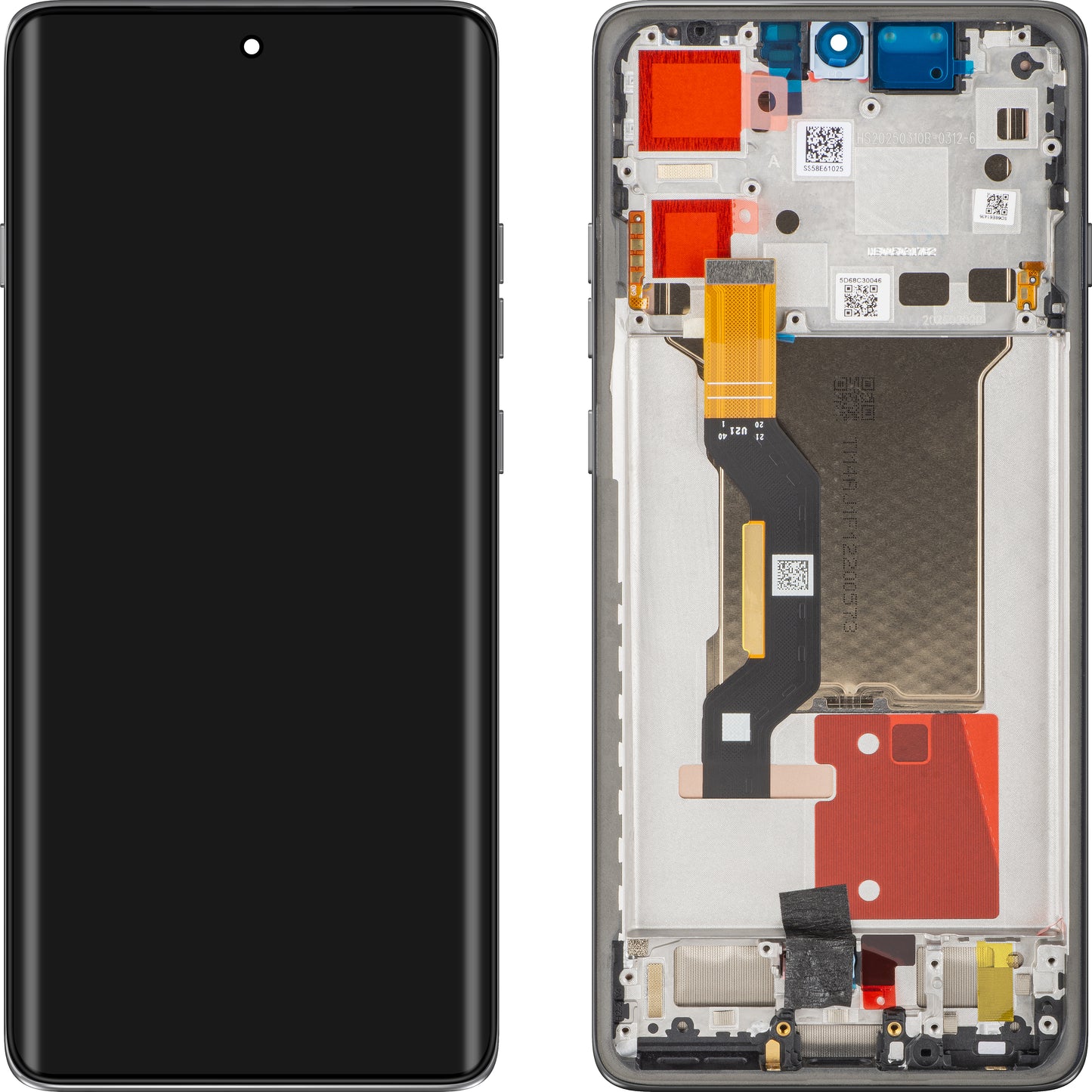 Display med Touchscreen Motorola Edge 60 Pro, med ramme, Grå (Pantone Shadow), Service Pack 5D68C30253