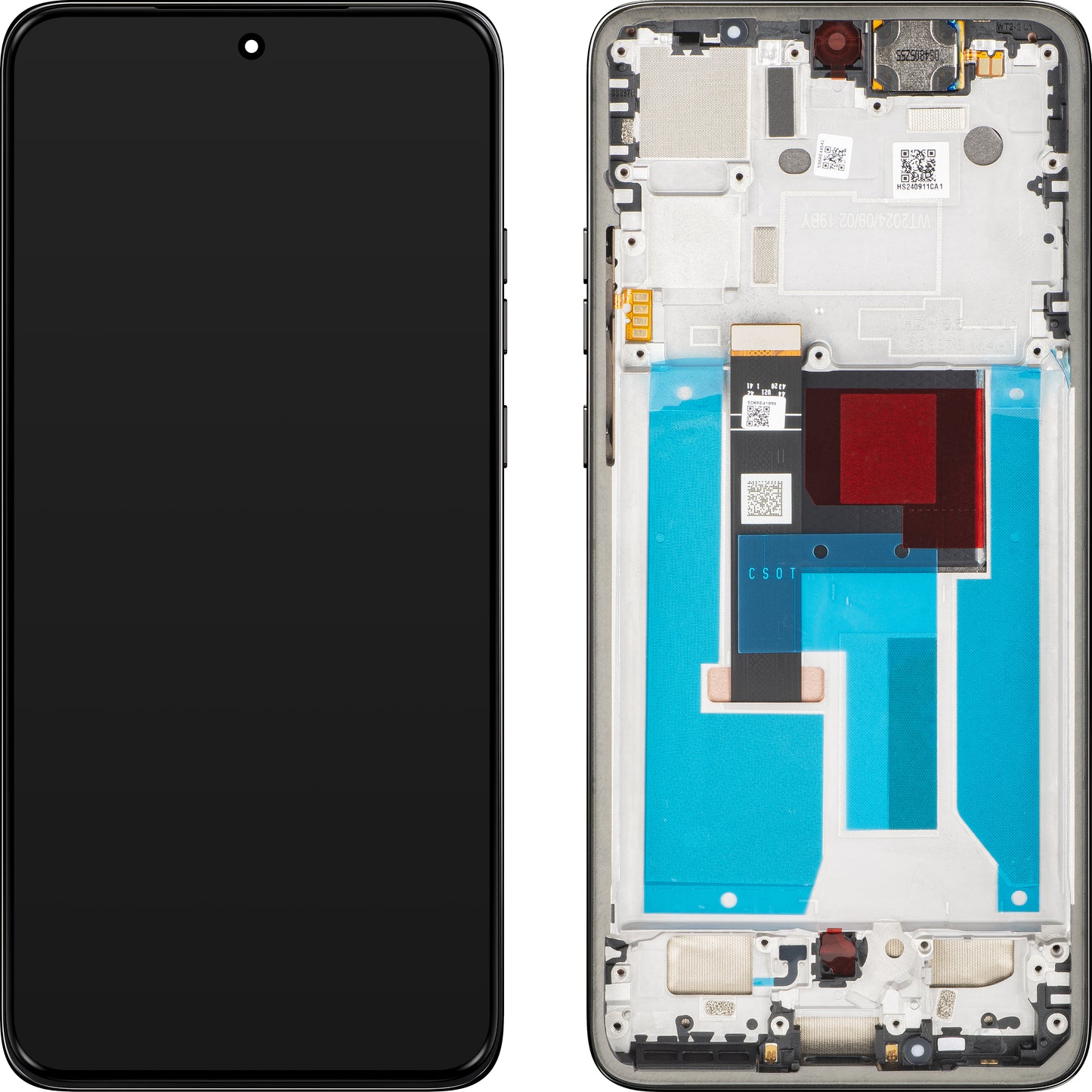 Display med Touchscreen Motorola ThinkPhone 25, med ramme, Svart (Carbon Black), Service Pack 5D68C28405