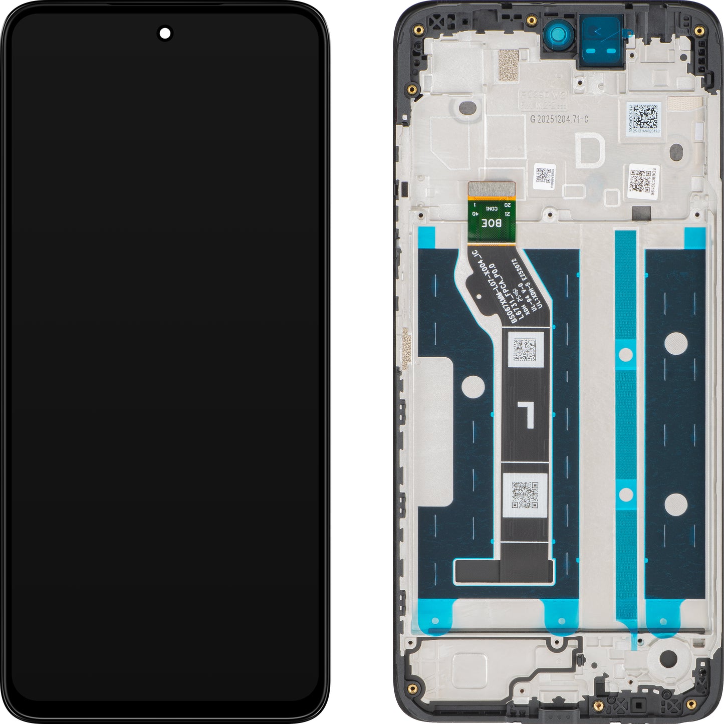 Display med Touchscreen Motorola Moto G17 / G17 Power, med ramme, Marineblå (Pantone Evening Blue), Service Pack 5D68C32196
