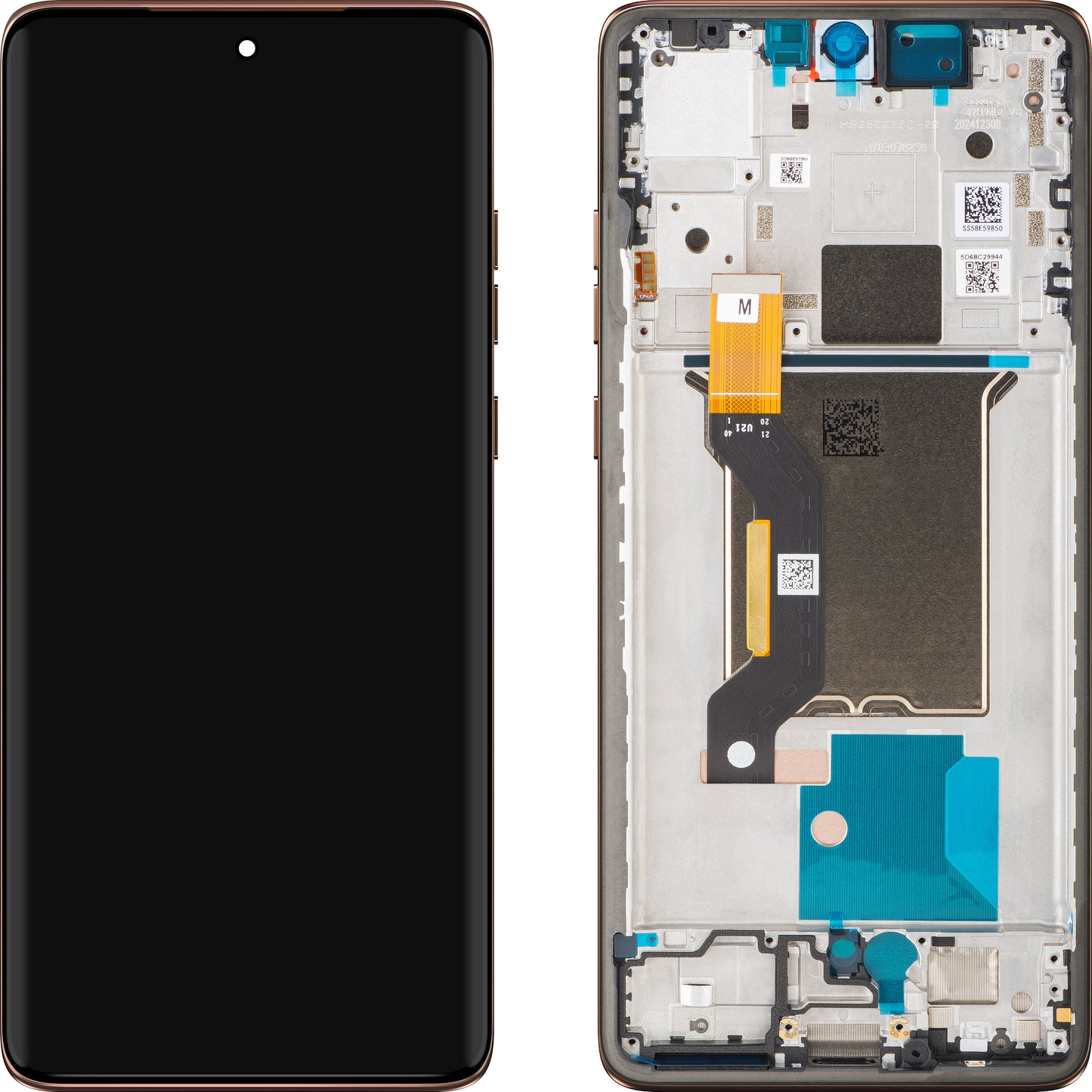Display med Touchscreen Motorola Edge 60 Fusion, med ramme, Brun (Mocha Mousse), Service Pack 5D68C30578
