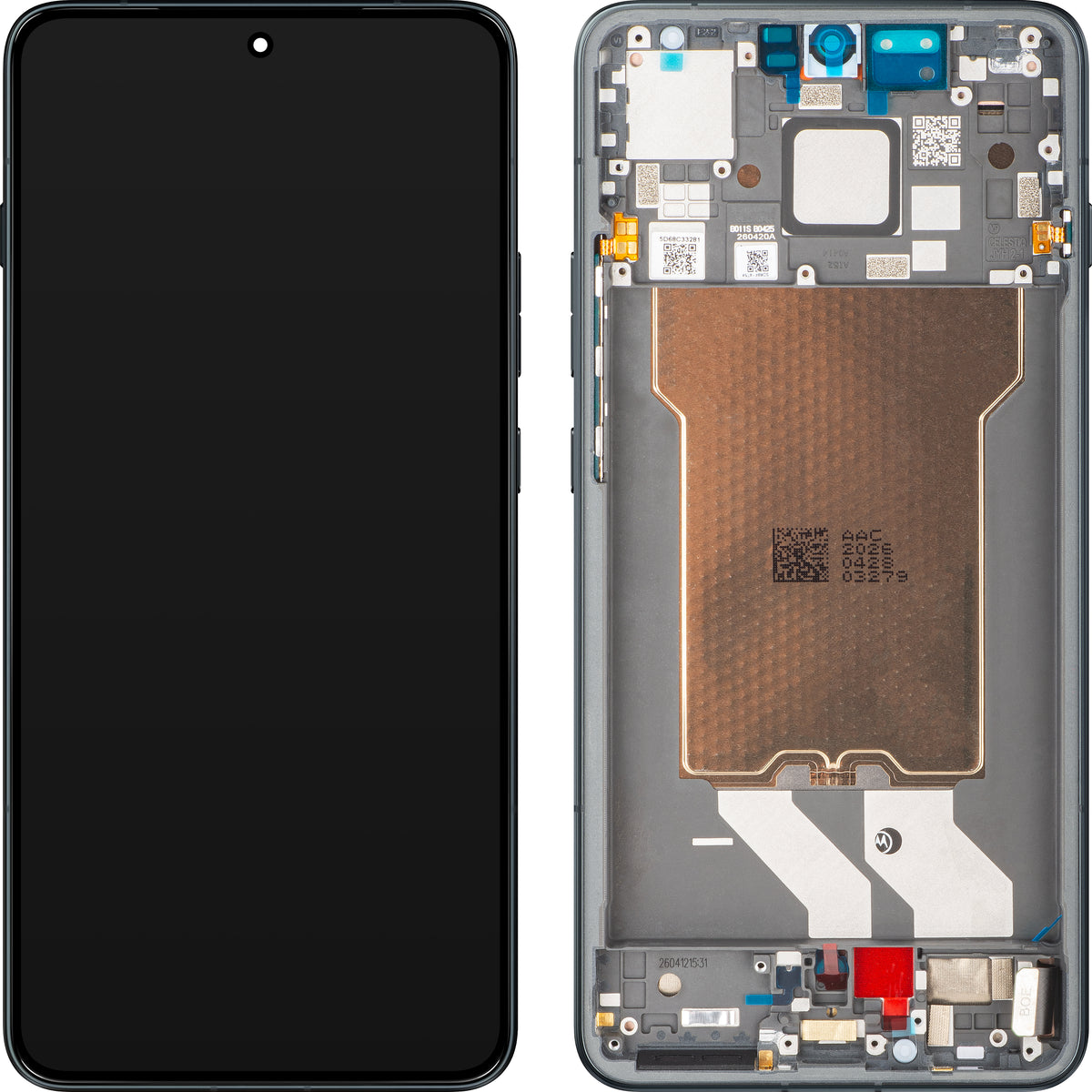 Touchscreen-display Motorola Edge 70 Max, med ramme, svart (Pantone Dark Shadow) 5D68C33281