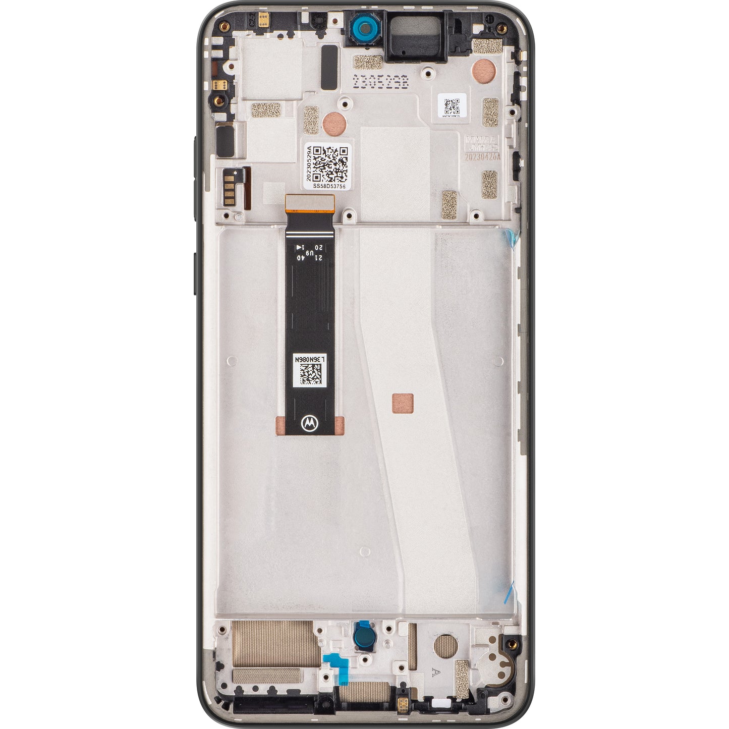 Motorola Edge 30 Neo berøringsskjerm med ramme, svart (Black Onyx), servicepakke 5D68C21403