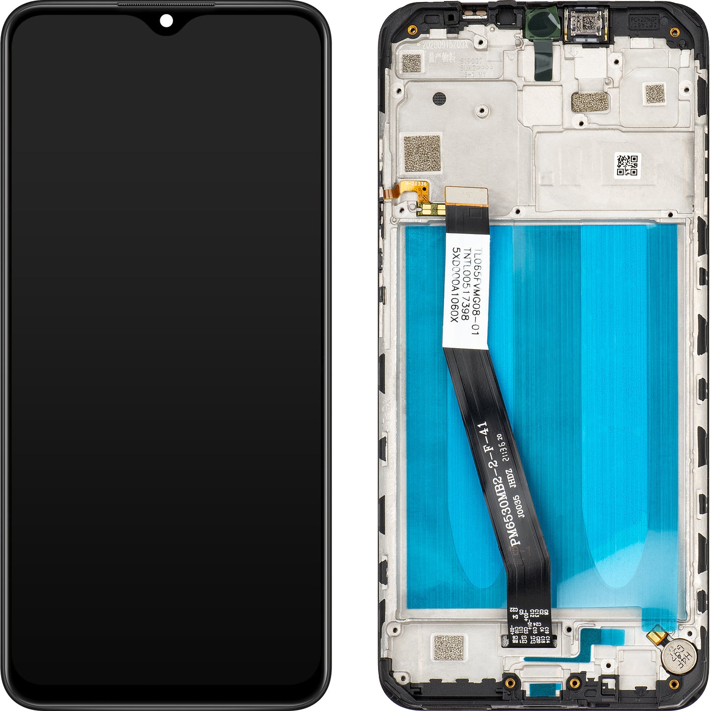 MP berøringsskjerm kompatibel med Xiaomi Redmi 9, med ramme, svart