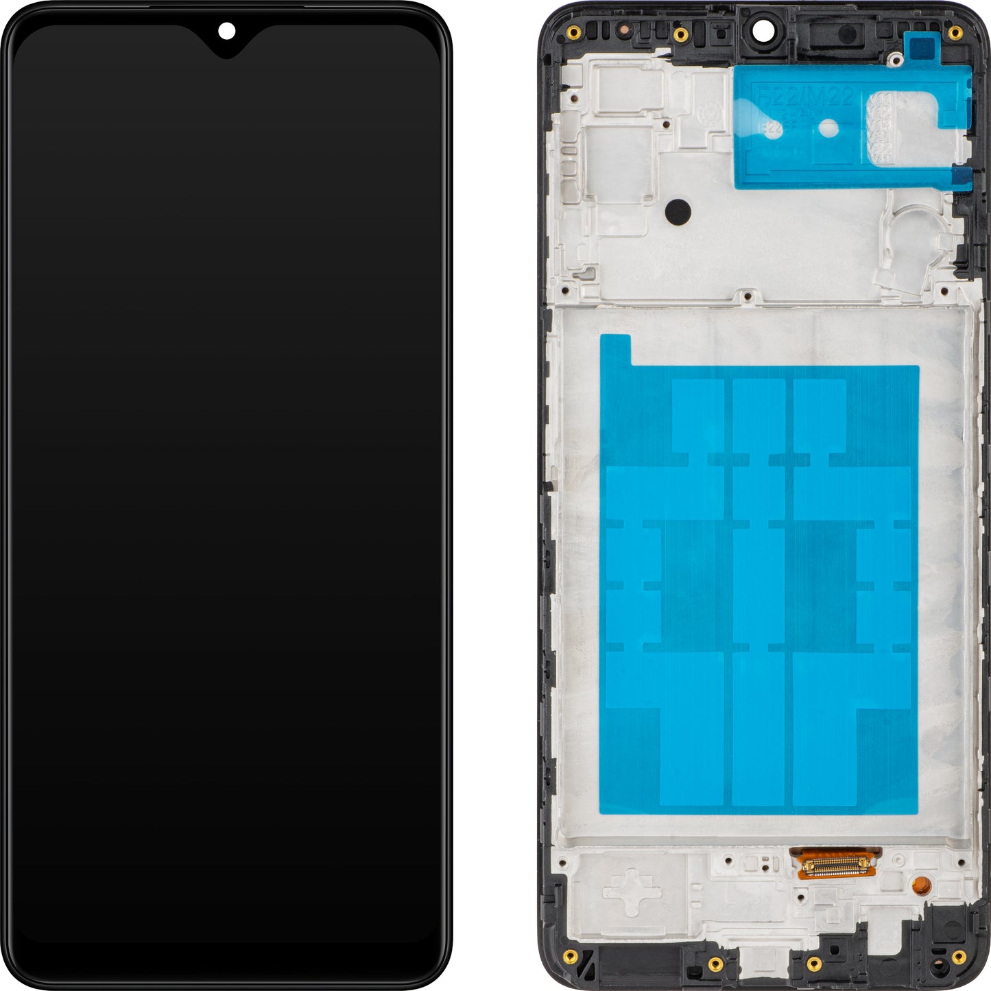 Display med MP Touchscreen kompatibel med Samsung Galaxy M22 M225, med ramme, Svart