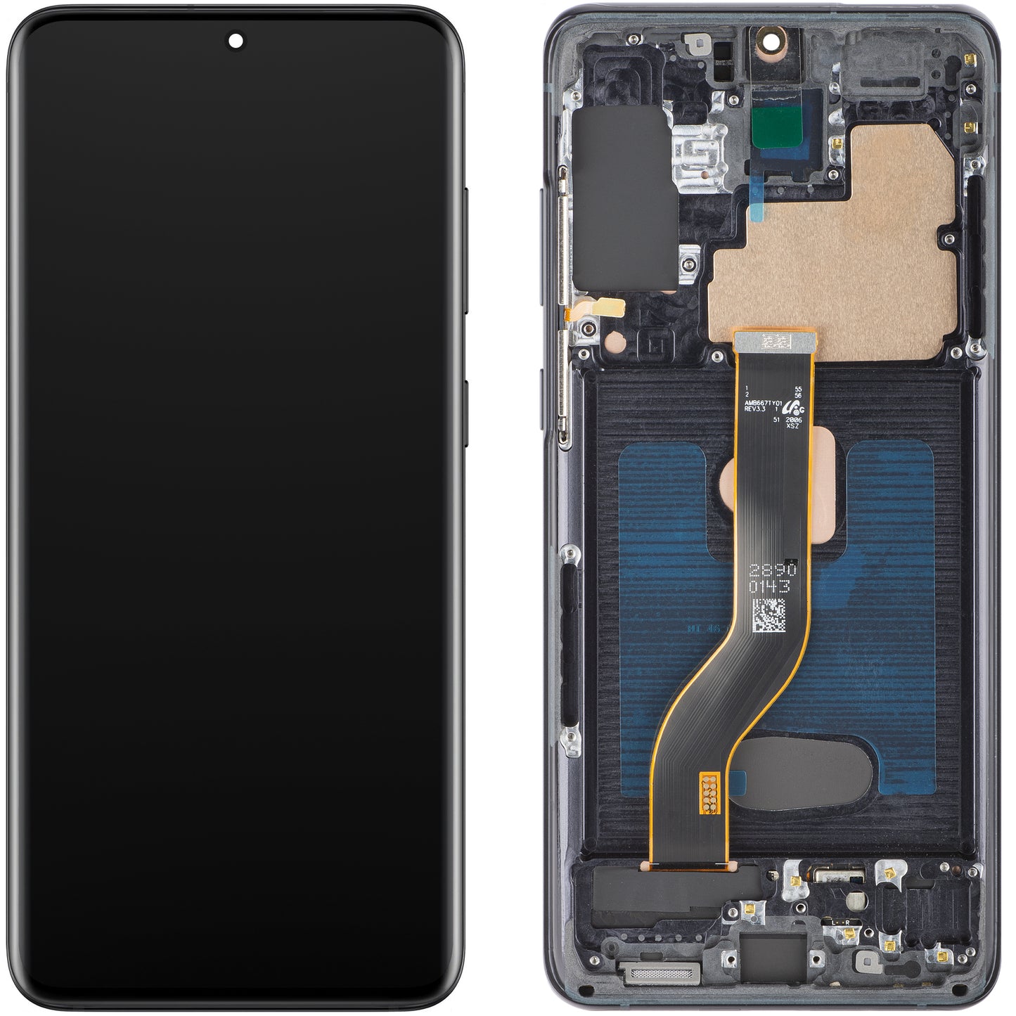 Display med MP Touchscreen kompatibel med Samsung Galaxy S20+ G985, med ramme, OLED-versjon, Svart