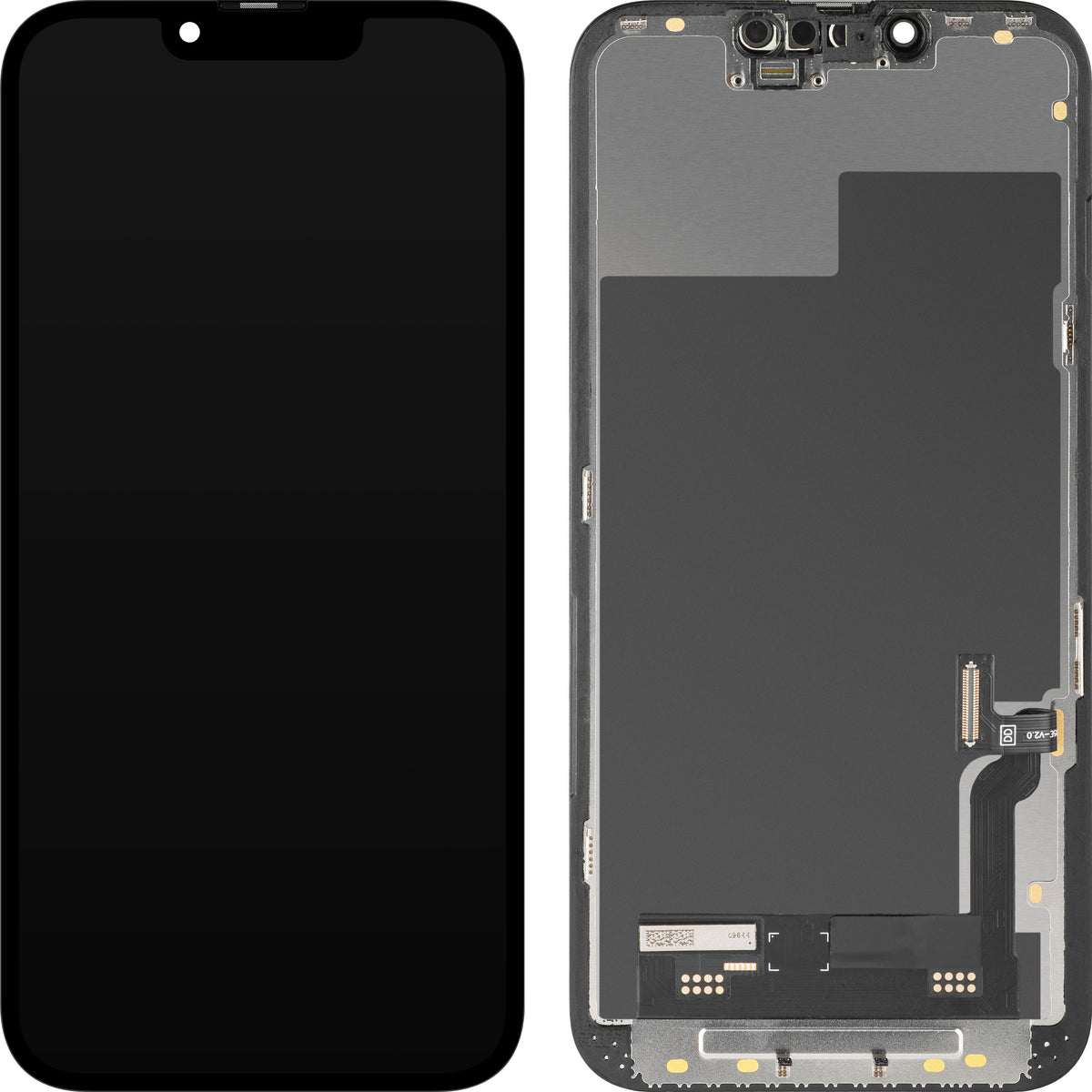 Display med MP Touchscreen kompatibel med Apple iPhone 13, med ramme, Soft OLED FHD IC Movable versjon, Svart