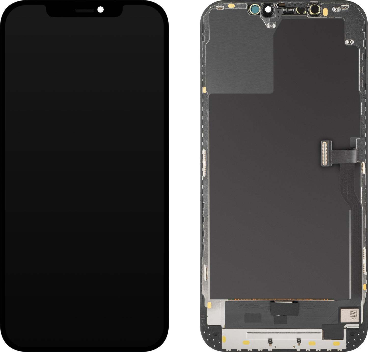 Display med MP Touchscreen kompatibel med Apple iPhone 12 Pro Max, med ramme, OLED Diagnostic versjon, Svart