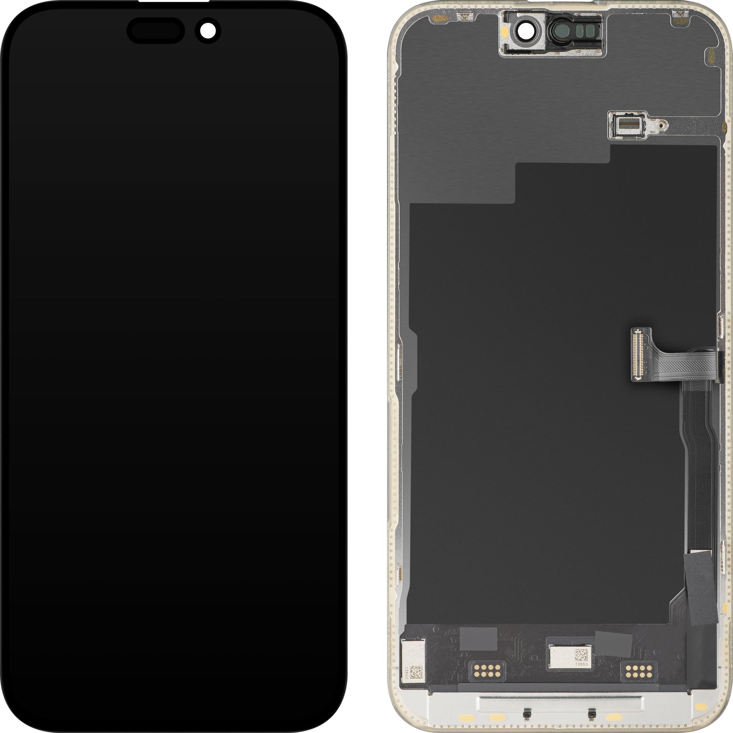 Display med MP Touchscreen kompatibel med Apple iPhone 15 Pro Max, med ramme, Soft OLED FHD 120Hz Diagnostic versjon, Svart