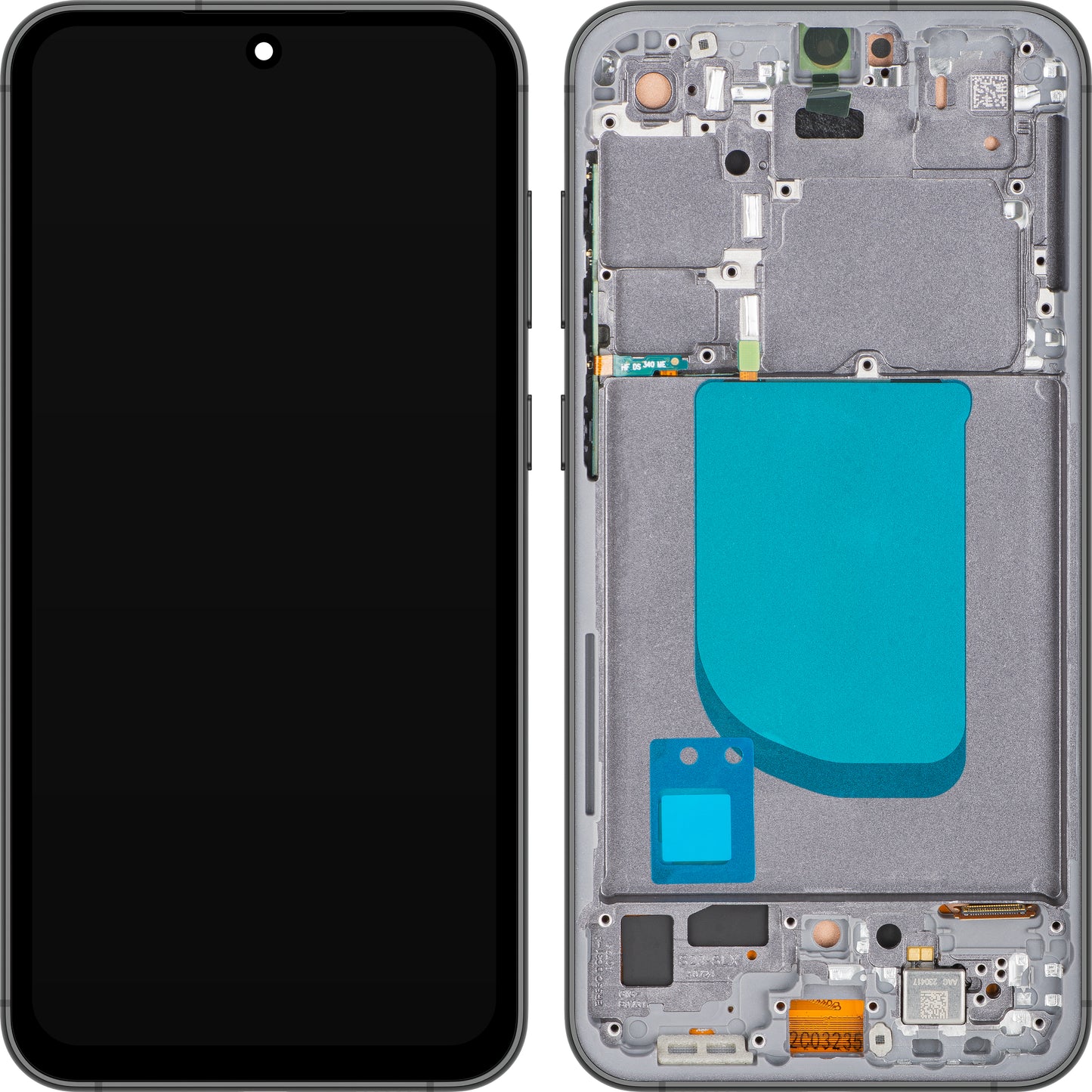 Display med Touchscreen MP kompatibel med Samsung Galaxy S23 FE S711, med ramme, Svart