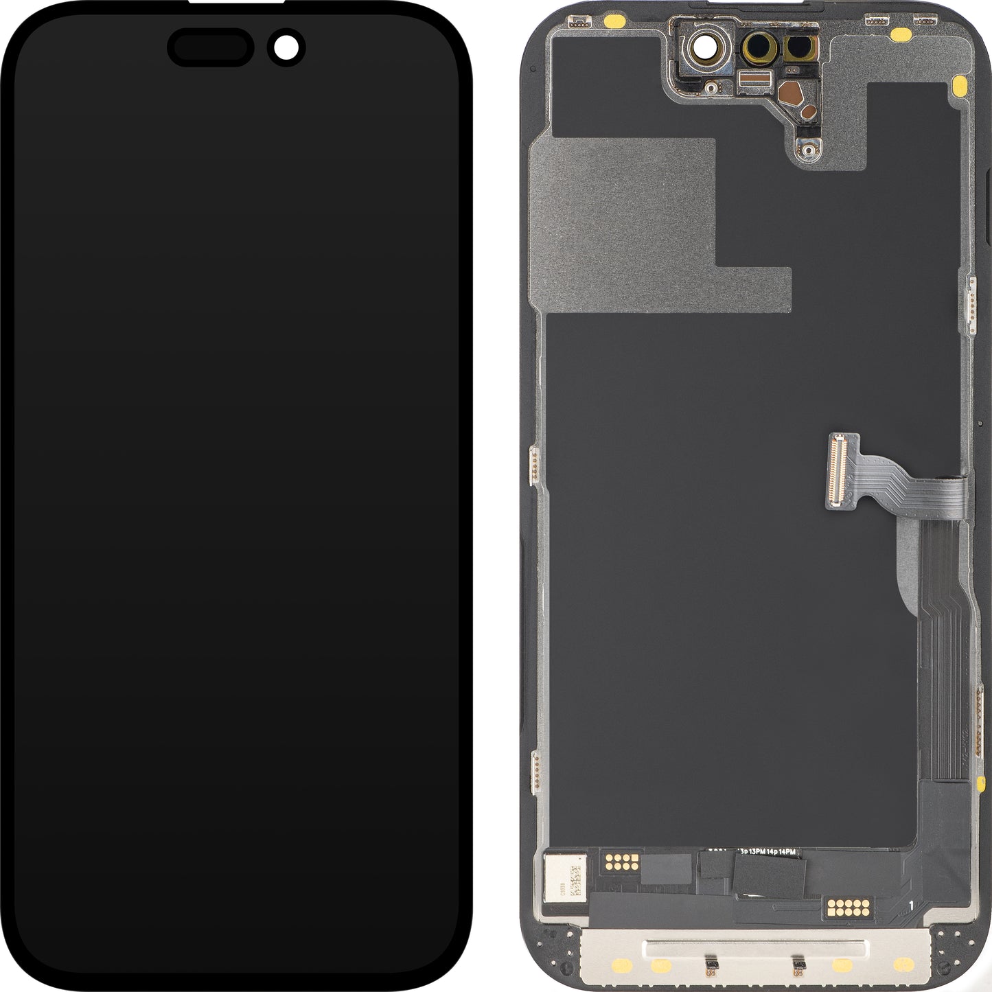 Display med MP Touchscreen kompatibel med Apple iPhone 14 Pro, med ramme, OLED FHD Diagnostic versjon, Svart