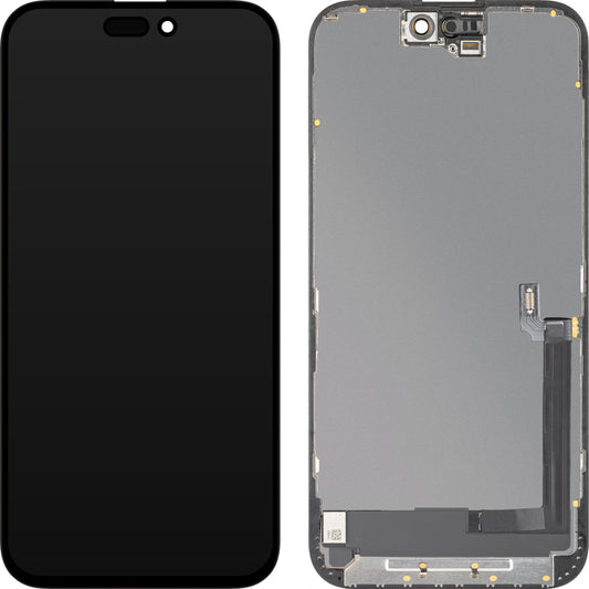 Display med MP Touchscreen kompatibel med Apple iPhone 16 Plus, med ramme, OLED FHD Diagnostic versjon, Svart