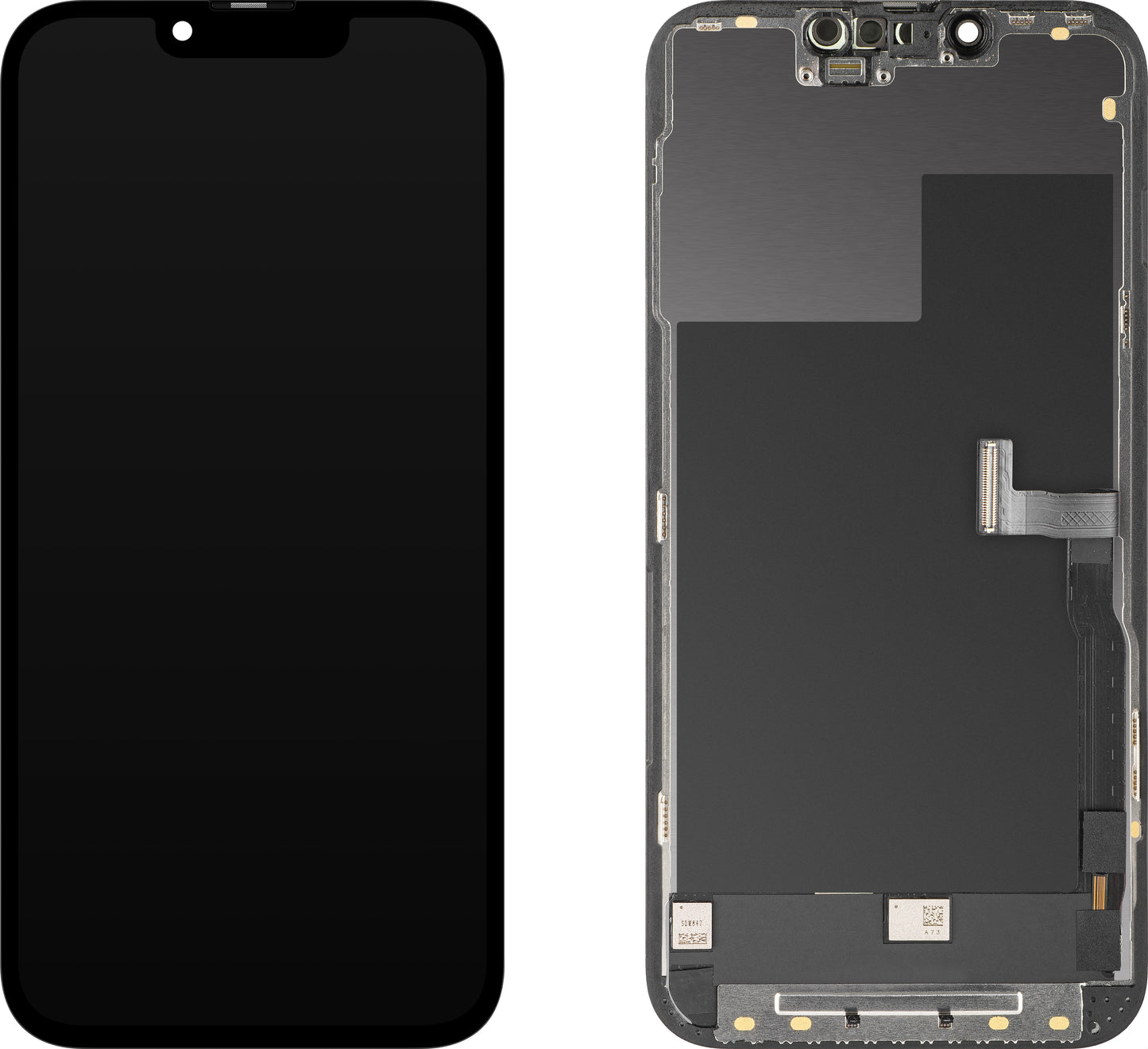 Display med MP Touchscreen kompatibel med Apple iPhone 13 Pro, med ramme, OLED FHD Diagnostic versjon, Svart