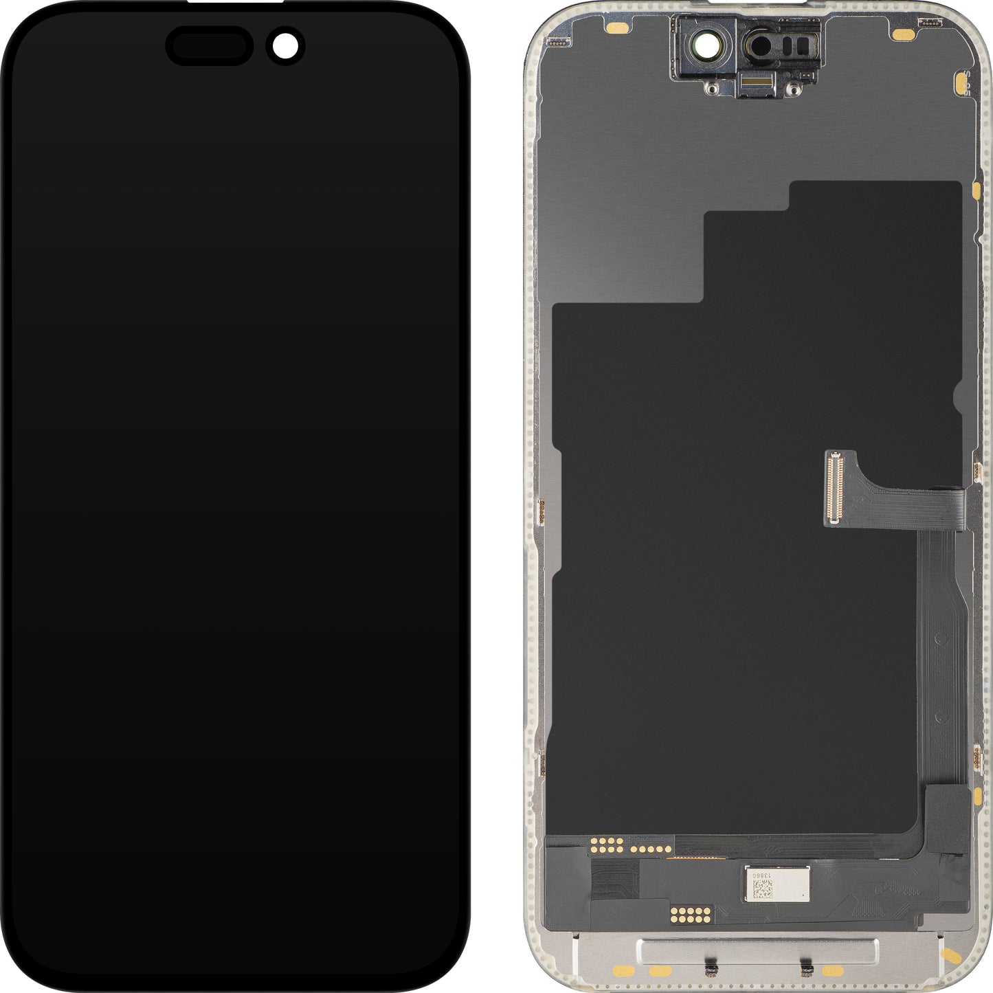 Display med MP Touchscreen kompatibel med Apple iPhone 15 Pro, med ramme, OLED FHD Diagnostic versjon, Svart