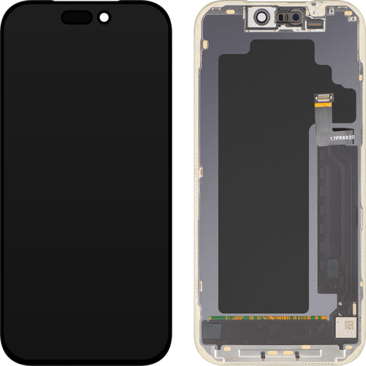 MP berøringsskjermdisplay kompatibelt med Apple iPhone 17 Pro, med ramme, OLED FHD IC Movable-versjon, svart