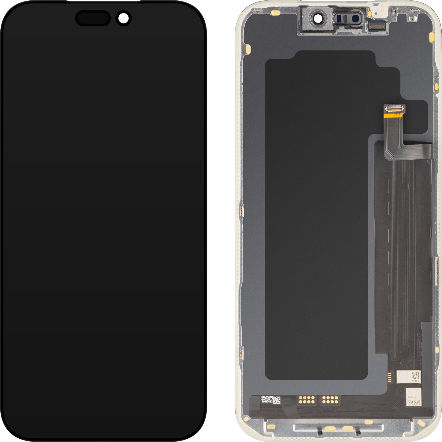 MP berøringsskjermdisplay kompatibelt med Apple iPhone 17 Pro Max, med ramme, myk versjon OLED FHD 120Hz IC flyttbar, svart