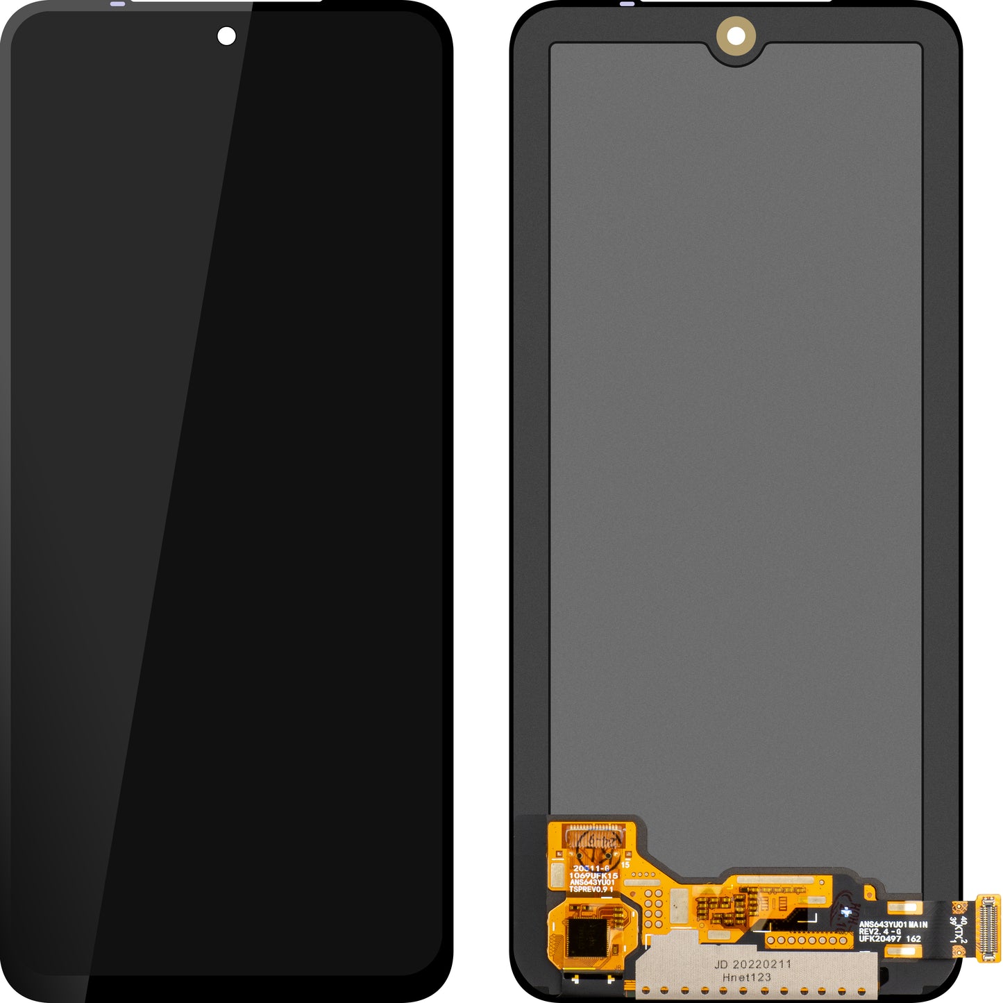 MP berøringsskjermdisplay kompatibel med Xiaomi Poco M5s / Redmi Note 10 / Note 10S, OLED-versjon, forseglet på nytt