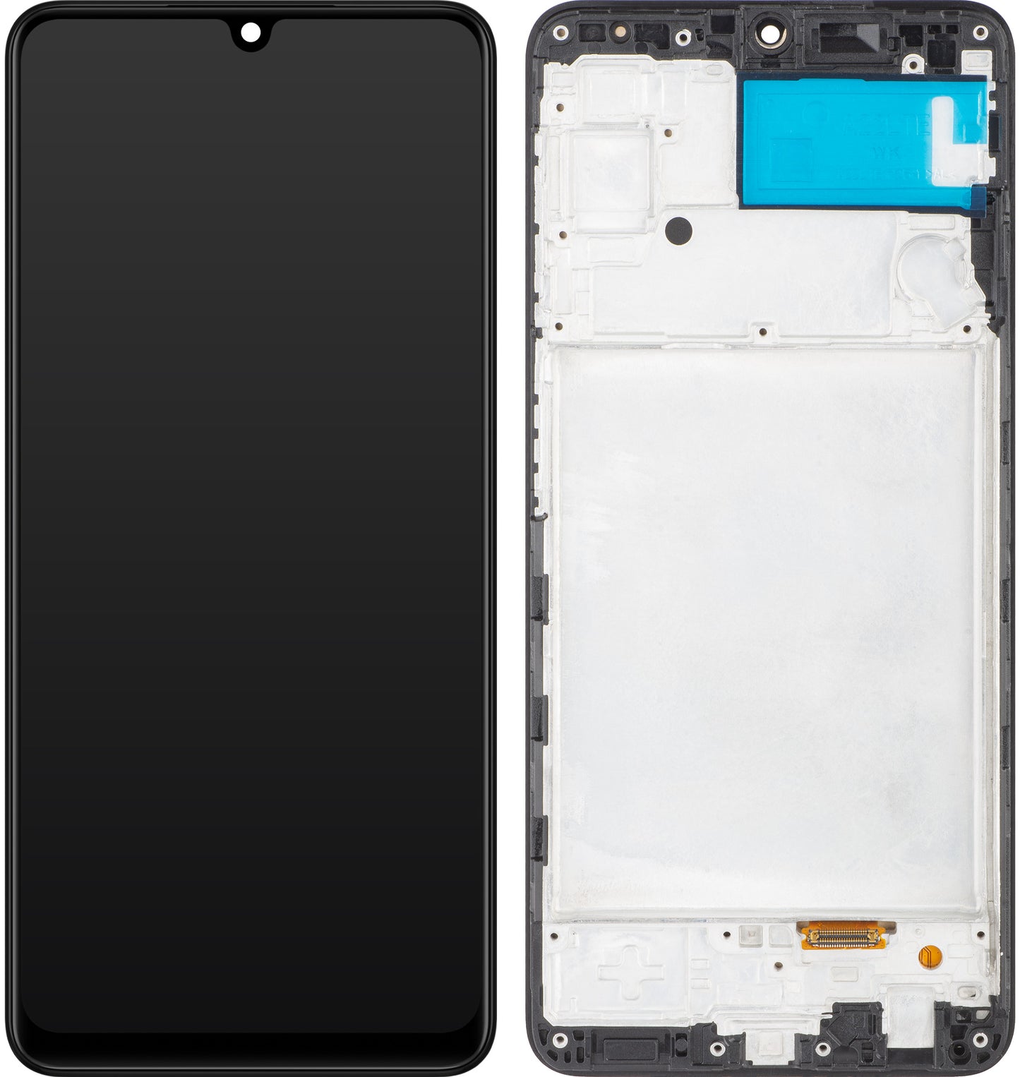 MP berøringsskjerm kompatibel med Samsung Galaxy A22 A225, med ramme, svart