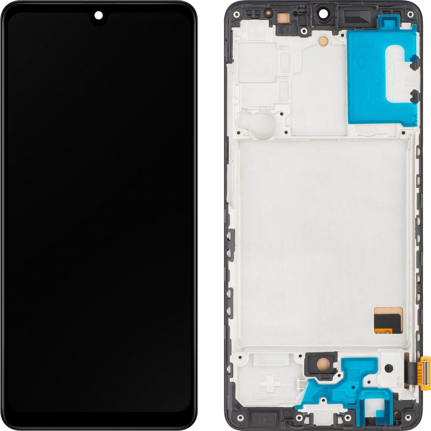 MP berøringsskjerm kompatibel med Samsung Galaxy A41 A415, med ramme, svart