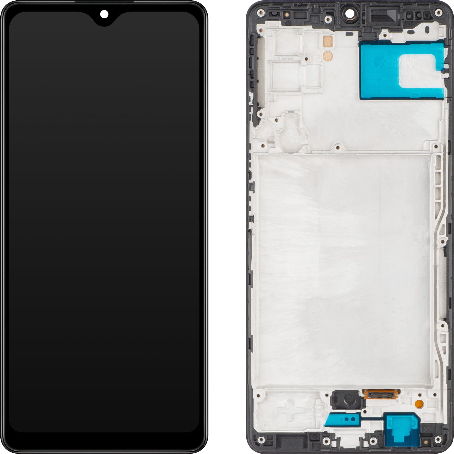 MP berøringsskjerm kompatibel med Samsung Galaxy A42 5G A426, med ramme, svart