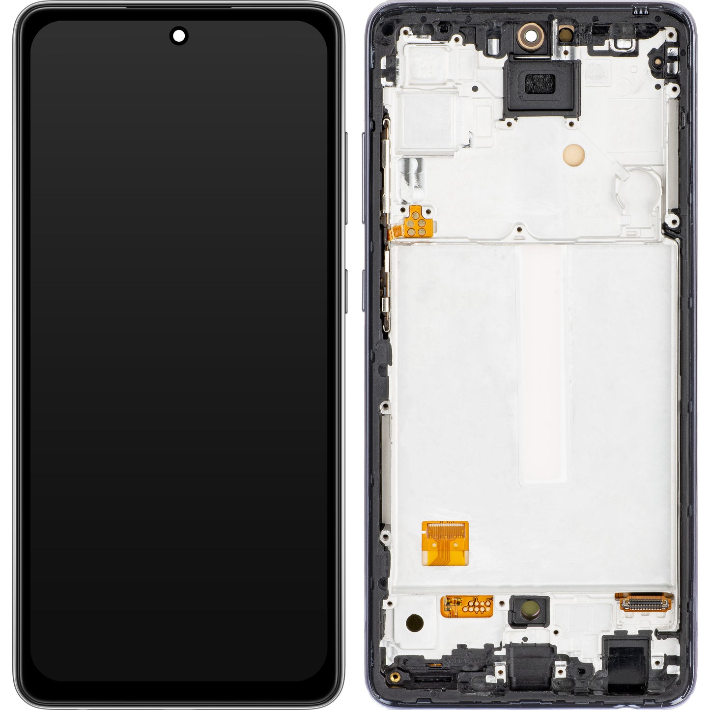 MP berøringsskjerm kompatibel med Samsung Galaxy A52 5G A526 / A52 A525 / A52s 5G A528, med ramme, OLED-versjon, svart