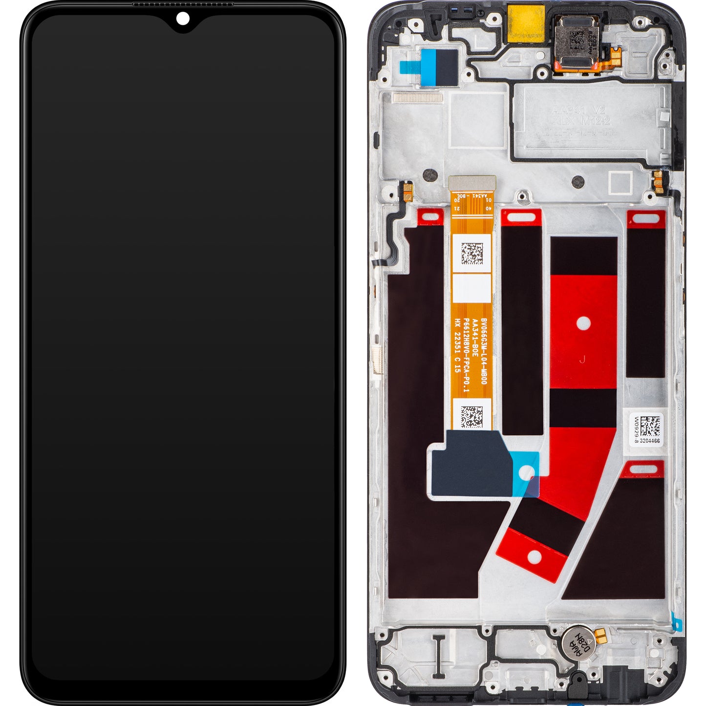 Berøringsskjerm Oppo A57 5G, med ramme, svart, Servicepakke 4130239