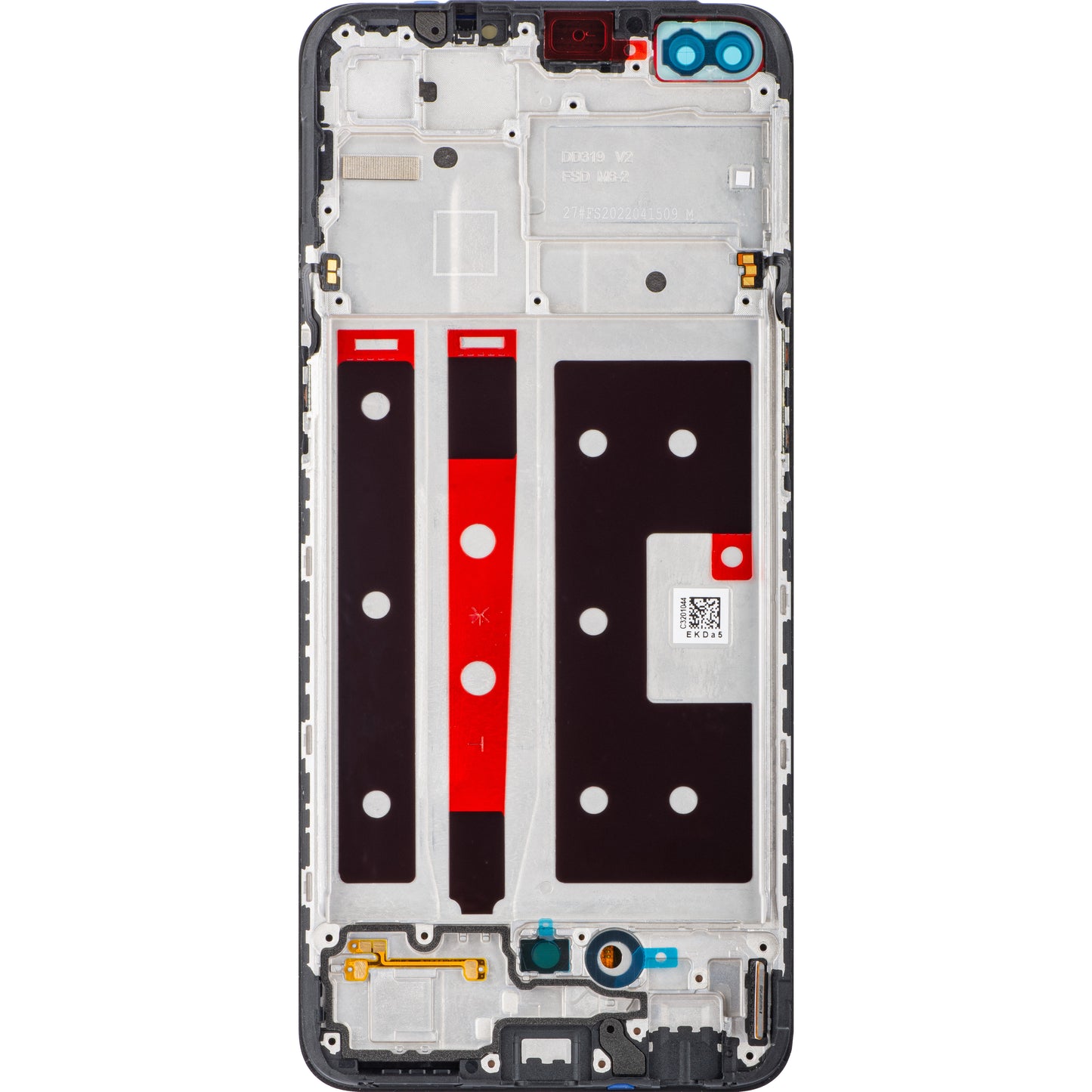 Display med berøringsskjerm Oppo Reno4 Lite, med ramme, svart, Service Pack 4904988