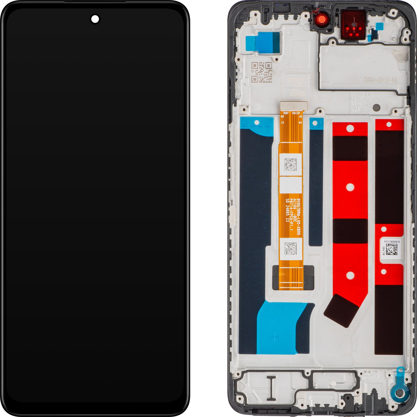 Oppo A60 berøringsskjerm med ramme, svart, servicepakke 621029000204