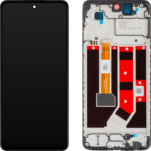 Berøringsskjerm Oppo A58 4G, med ramme, svart, servicepakke 621029000089