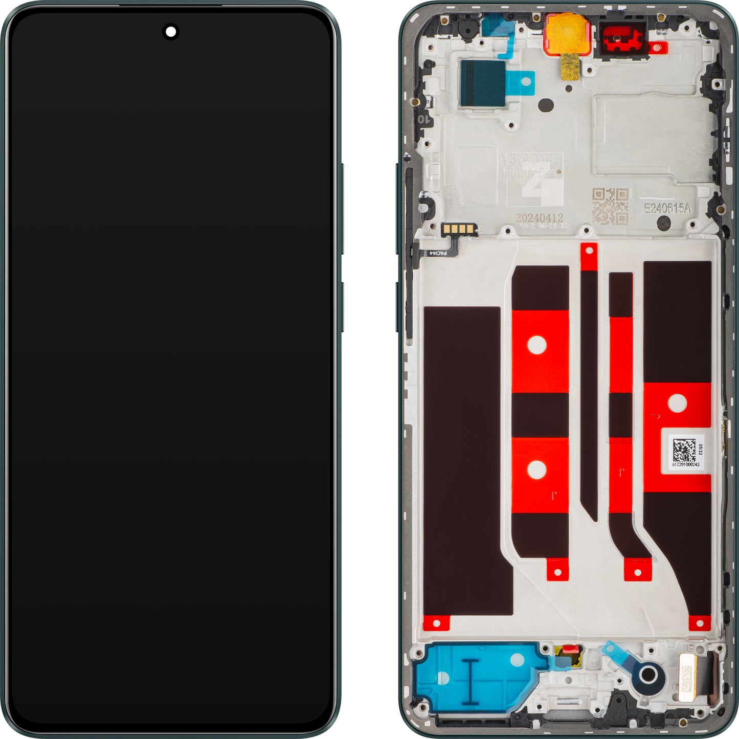Oppo F25 Pro / Reno11 F berøringsskjerm med ramme, mørkegrønn, servicepakke 621029000174