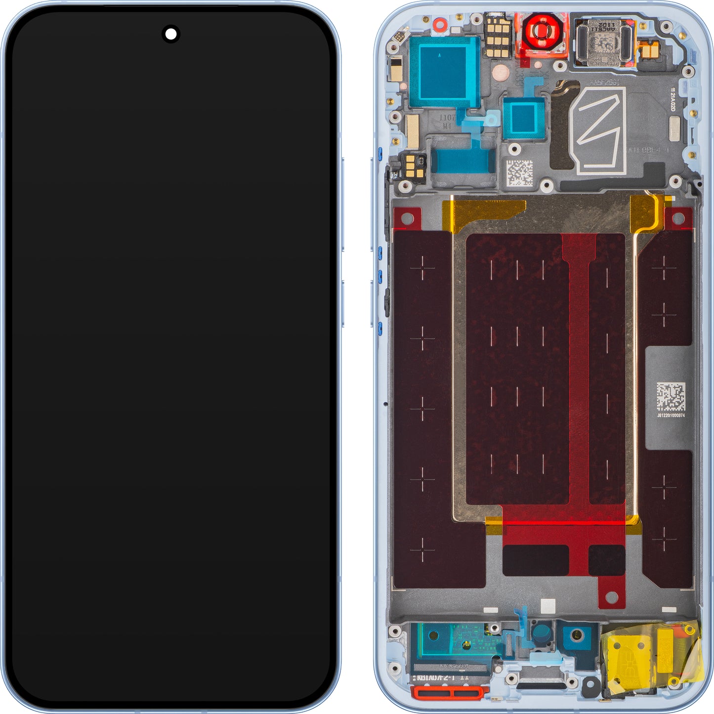 Display med Touchscreen Oppo Reno15 Pro Mini / Reno15 Pro, med Ramme, Blå (Aurora Blue), Service Pack 621029000776