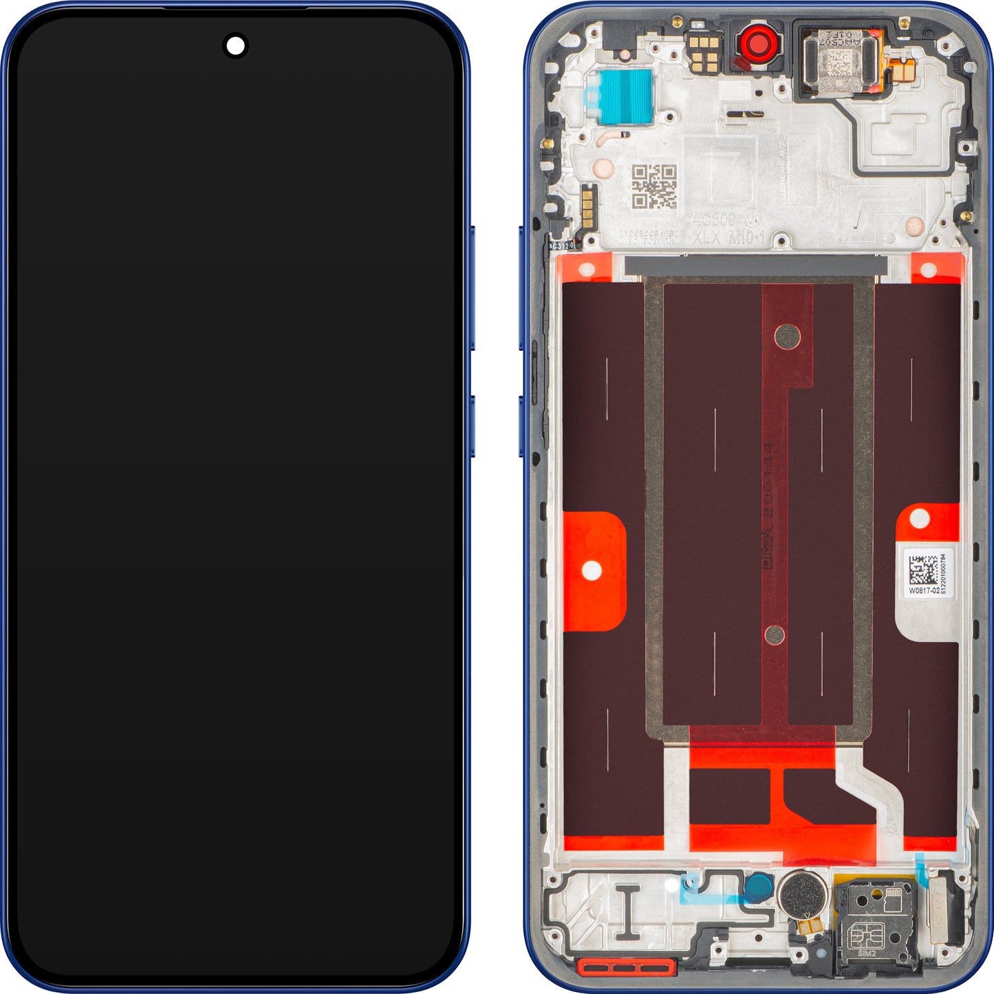 Skjerm med Touchscreen Oppo A6 Pro 5G, med Ramme, Blå (Stellar Blue), Service Pack 621029000656
