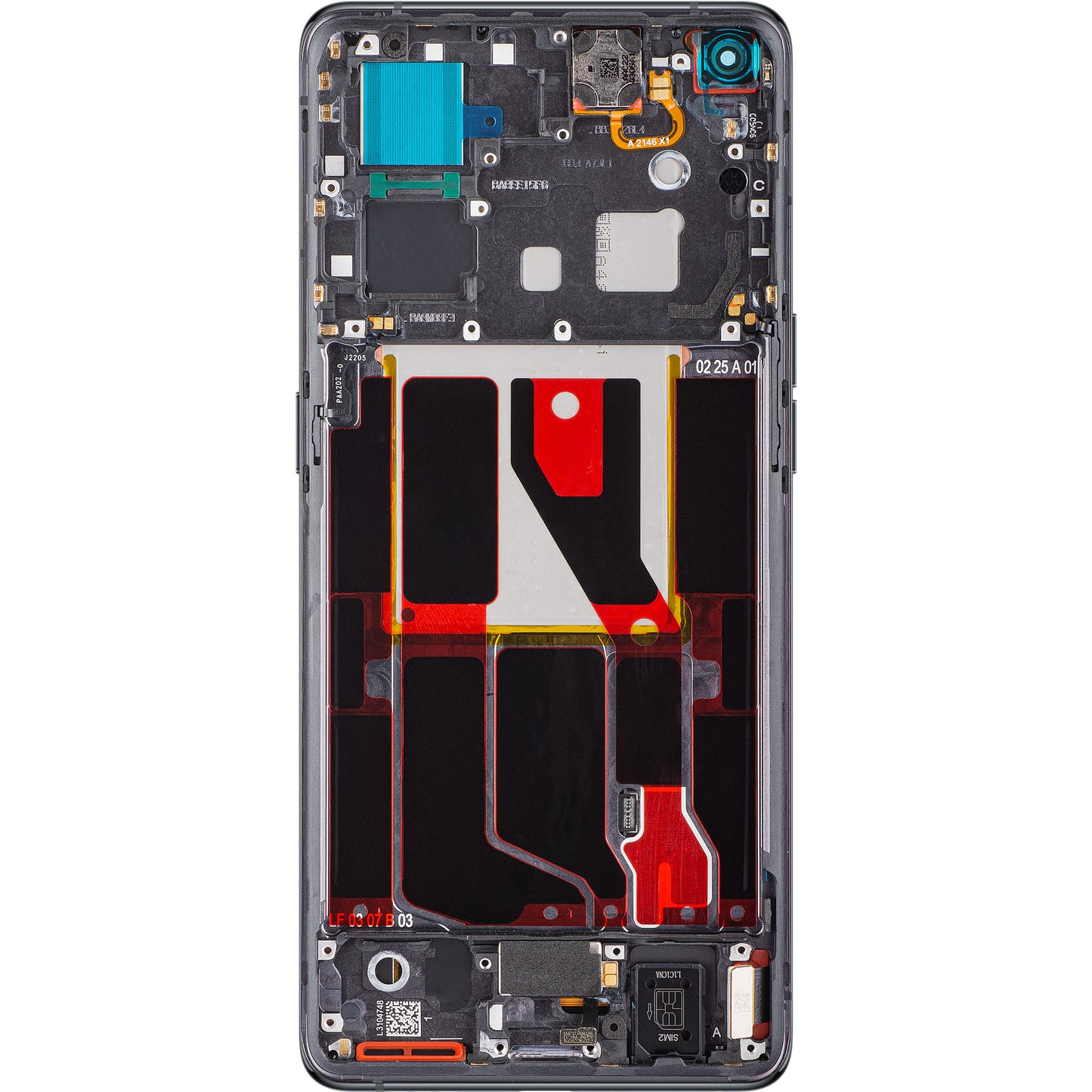 Berøringsskjerm Oppo Find X5, med ramme, svart, servicepakke 4130031