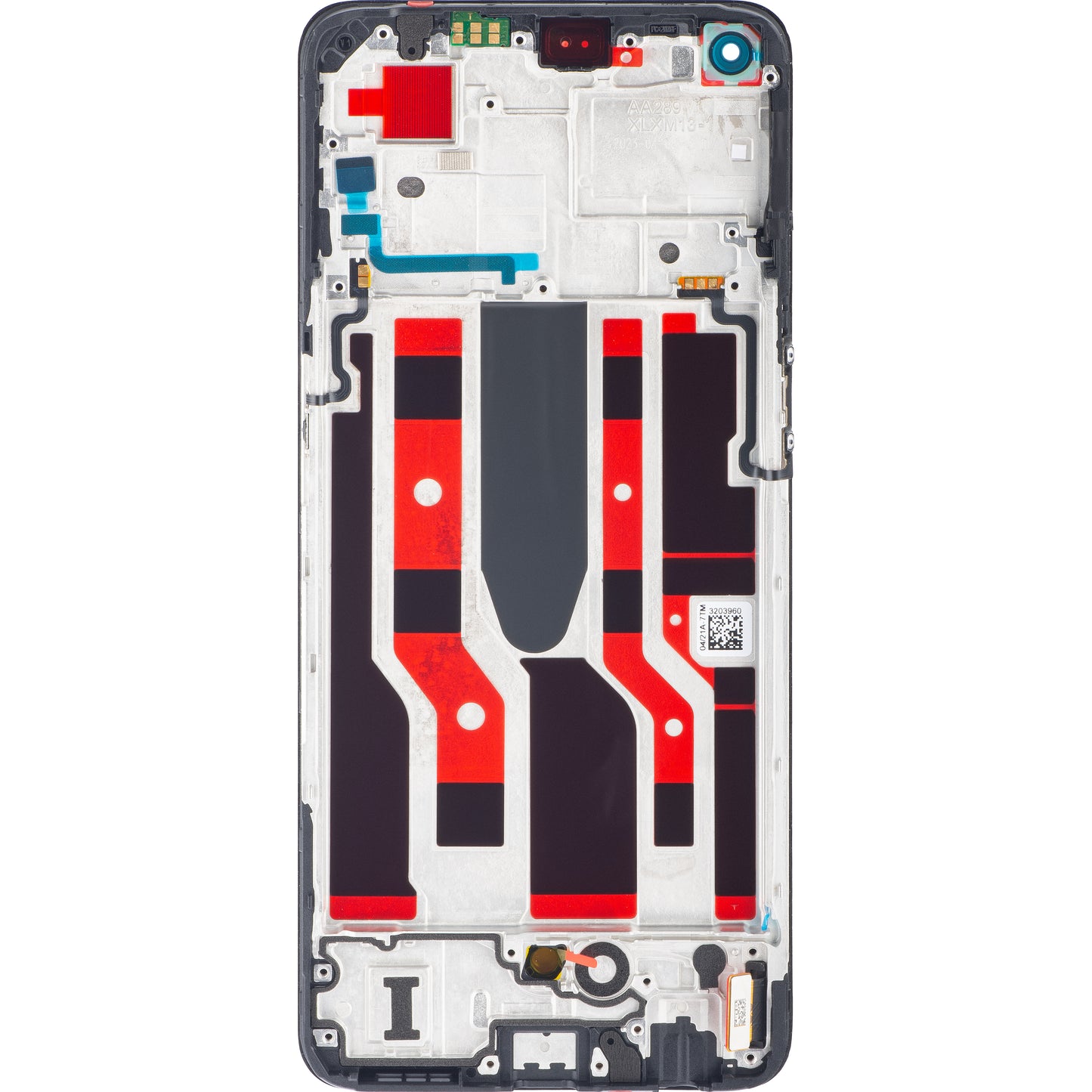 Display med berøringsskjerm Oppo Reno8 Lite / Reno7 Lite / Reno7 Z 5G, med ramme, svart, Service Pack 4130035