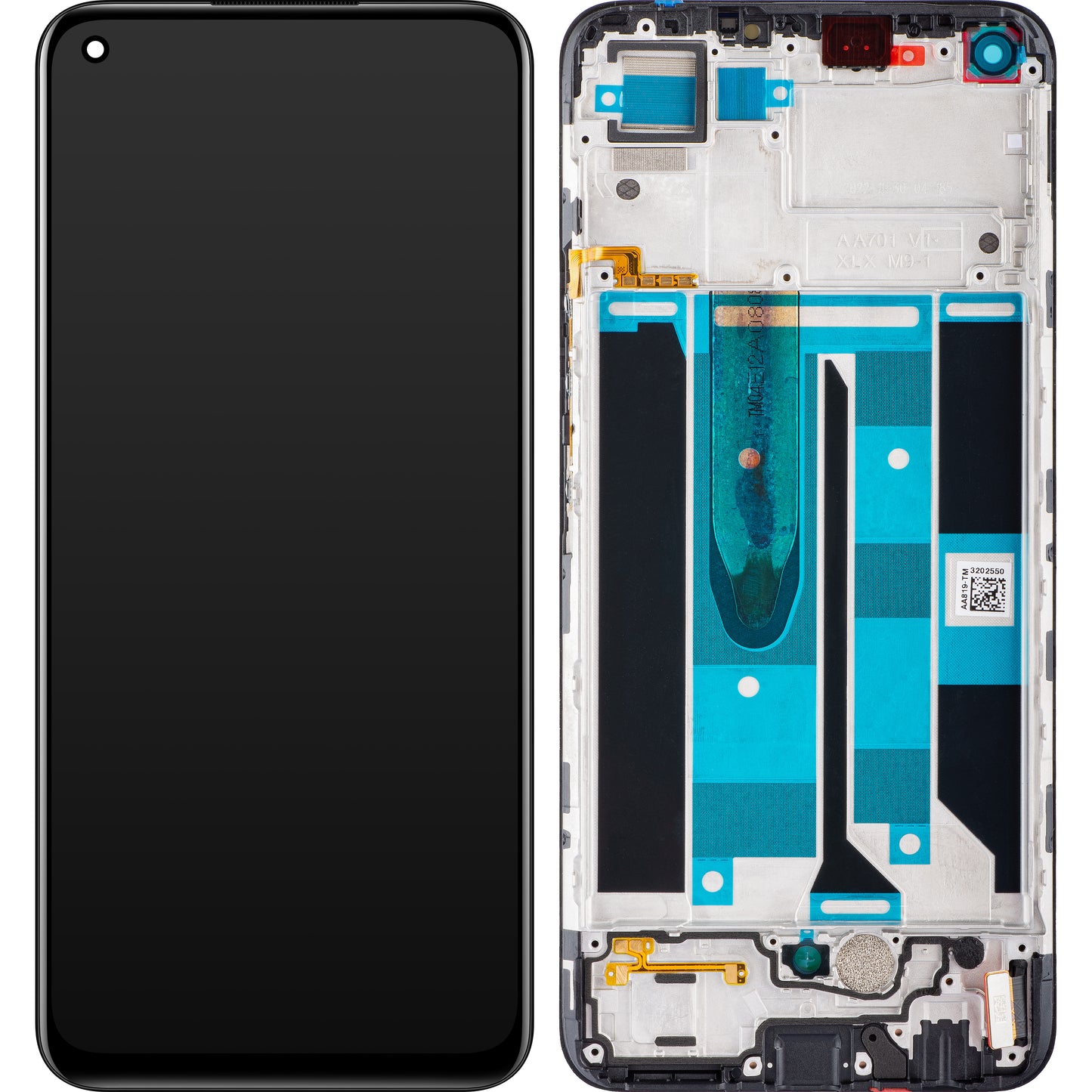 Berøringsskjerm Realme 8, med ramme, svart, servicepakke 490696919