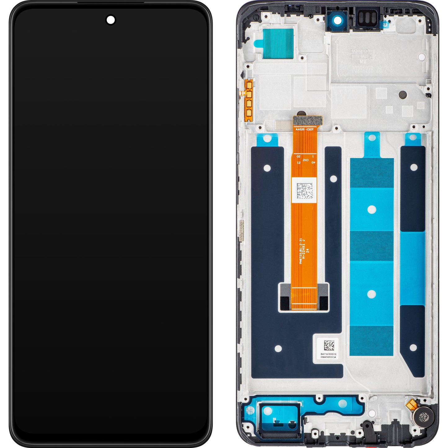 Berøringsskjerm Realme C55, med ramme, svart, Servicepakke 4130438