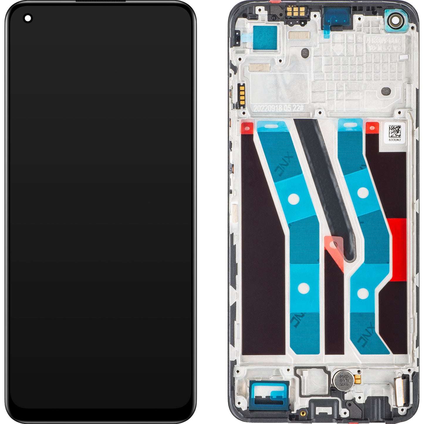 Berøringsskjerm Realme 10, med ramme, svart, Servicepakke 4130359