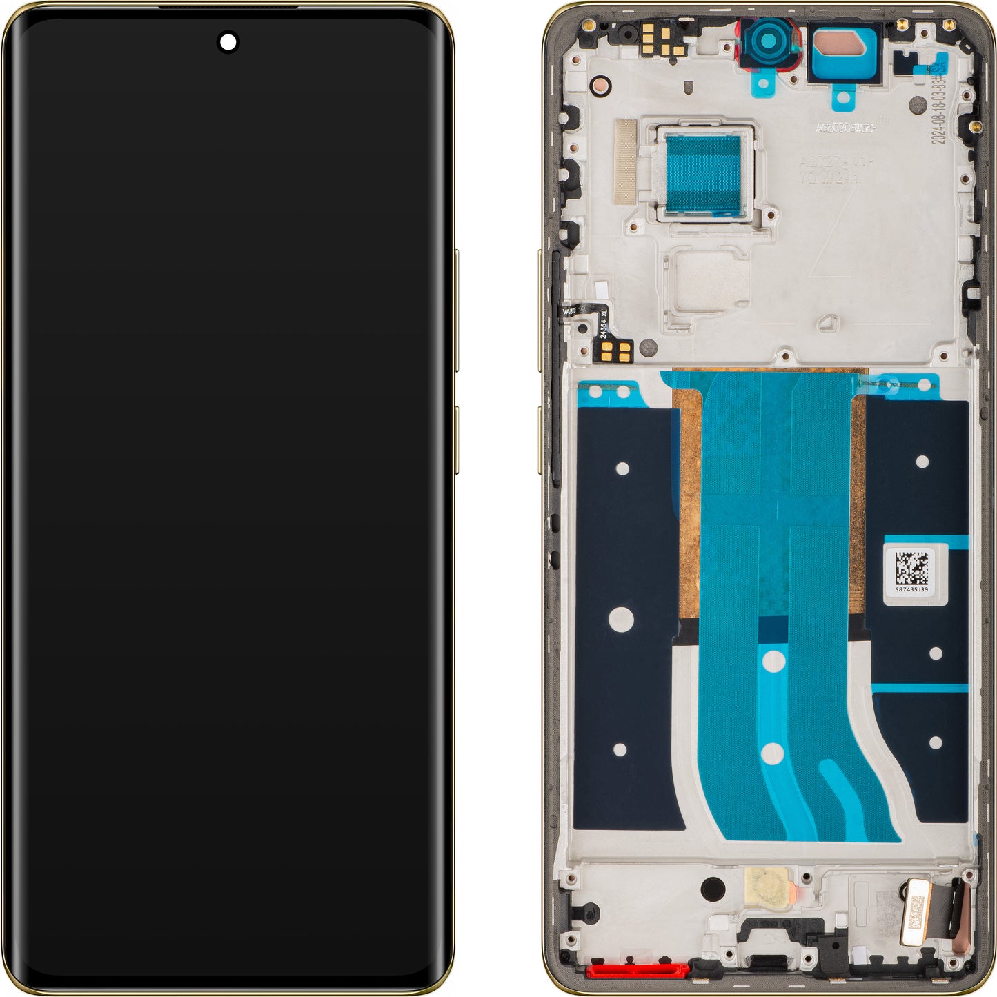 Realme 12 Pro+ berøringsskjerm med ramme, gull (Navigator Beige), servicepakke 621029000160