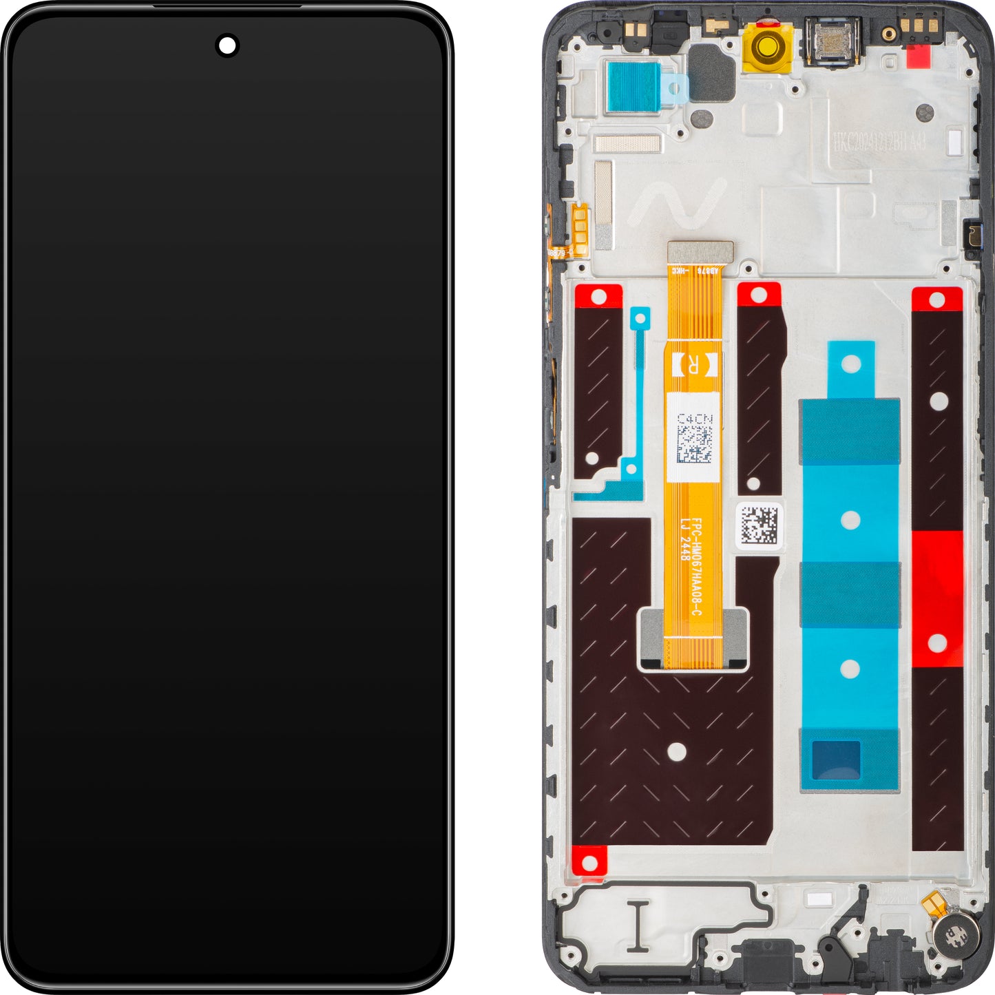 Touchskjermdisplay Realme 14x, med ramme, svart (Carbon Black), Swap 621029000456