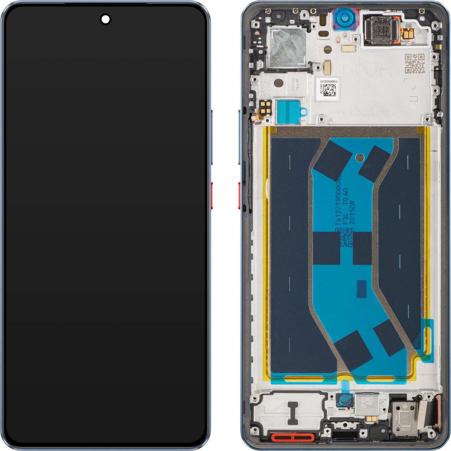 Touchscreen-display Realme GT 7, med ramme, blå (IceSense Blue), Swap 621029000570
