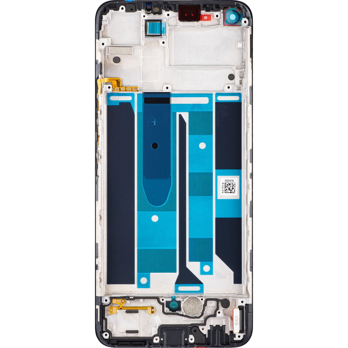 Berøringsskjerm Realme 8 Pro, med ramme, svart, Servicepakke 4130052