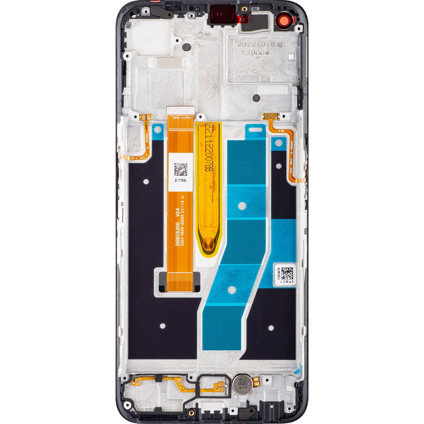 Realme 9 5G / 9 Pro berøringsskjerm med ramme, svart, servicepakke 4130050