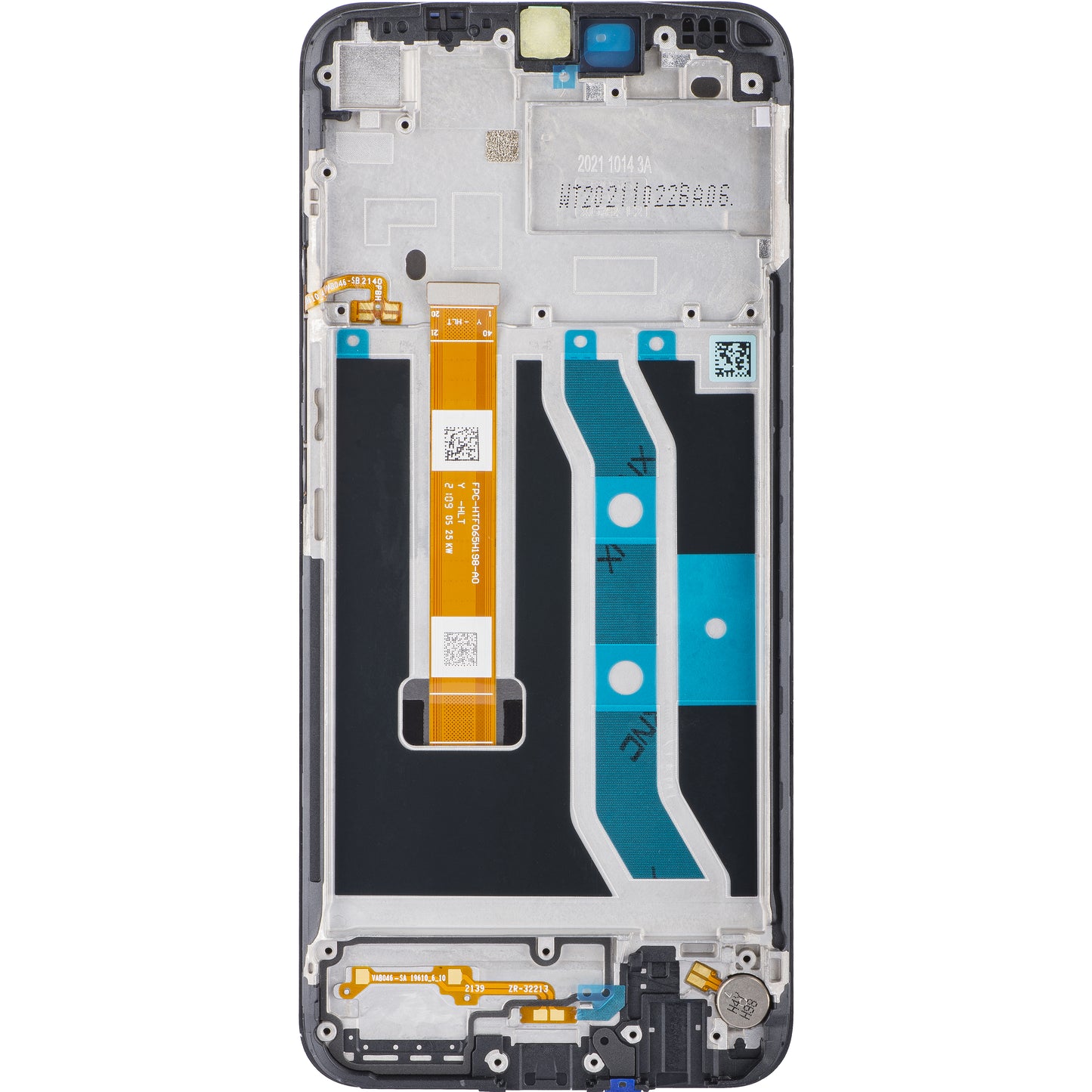 Display med berøringsskjerm Realme C25Y, med ramme, svart, Servicepakke 4908854