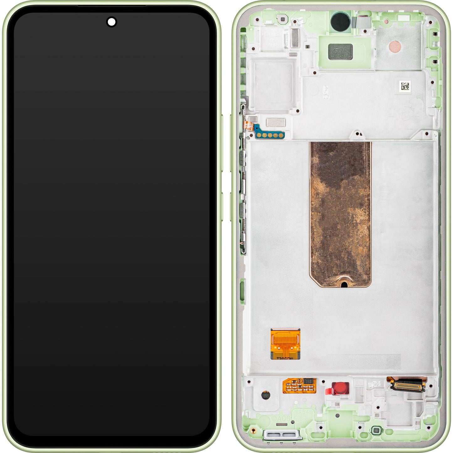 Berøringsskjerm Samsung Galaxy A54 A546, med ramme, grønn (lime), servicepakke GH82-3121231C